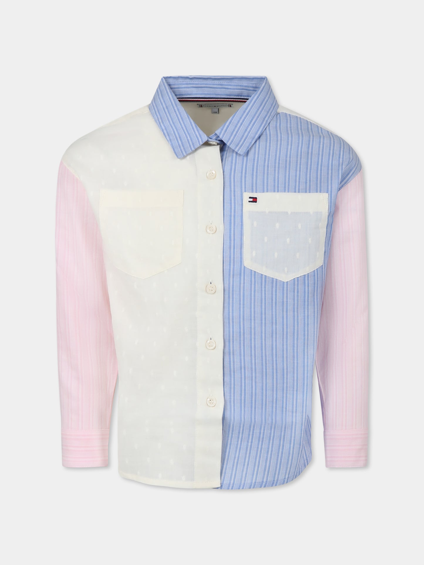 Camicia multicolor per bambina con bandierina