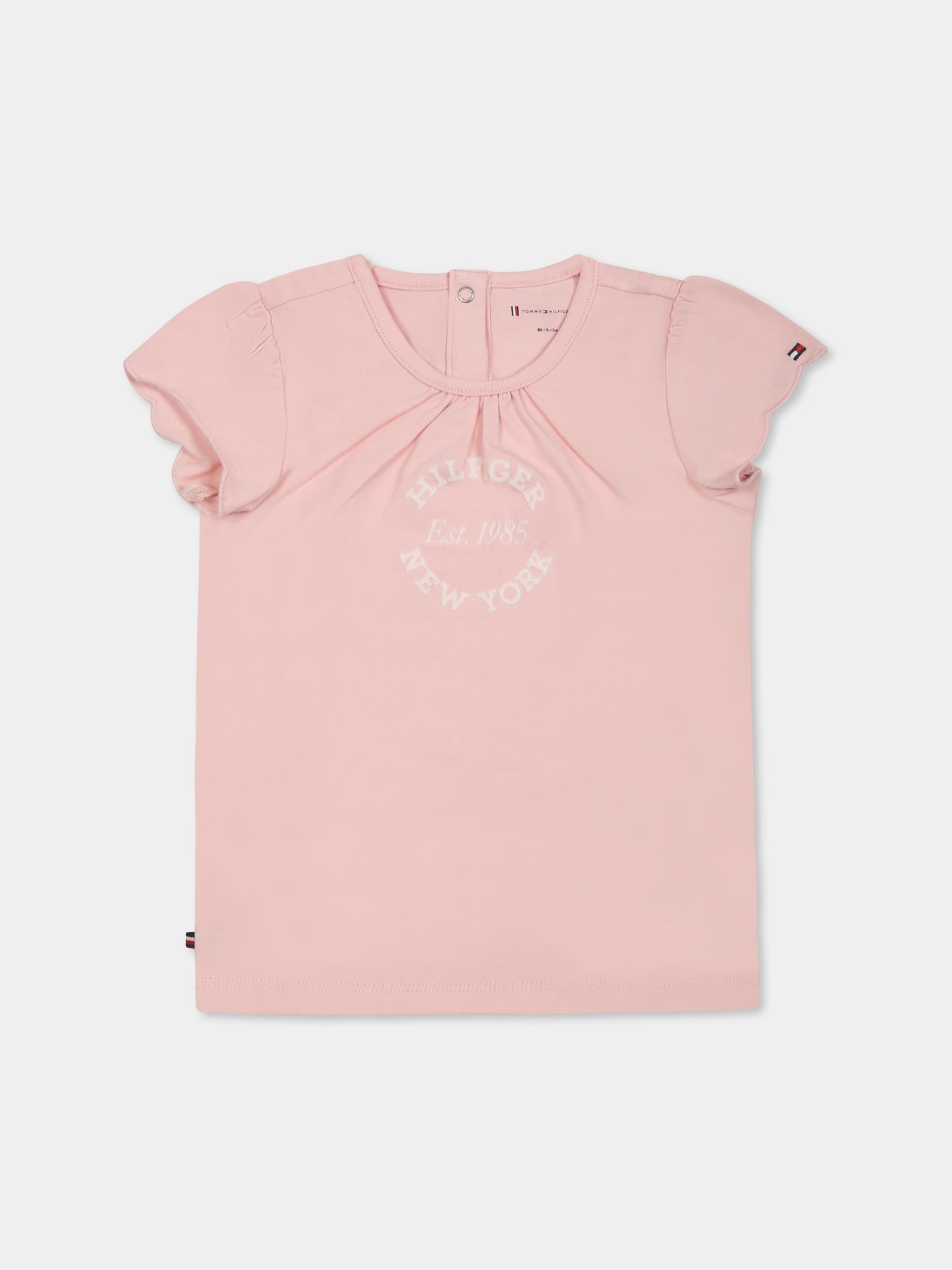 T-shirt rosa per neonata co logo,Tommy Hilfiger Junior,24F THKN0KN01963J KN0KN01963 TH3