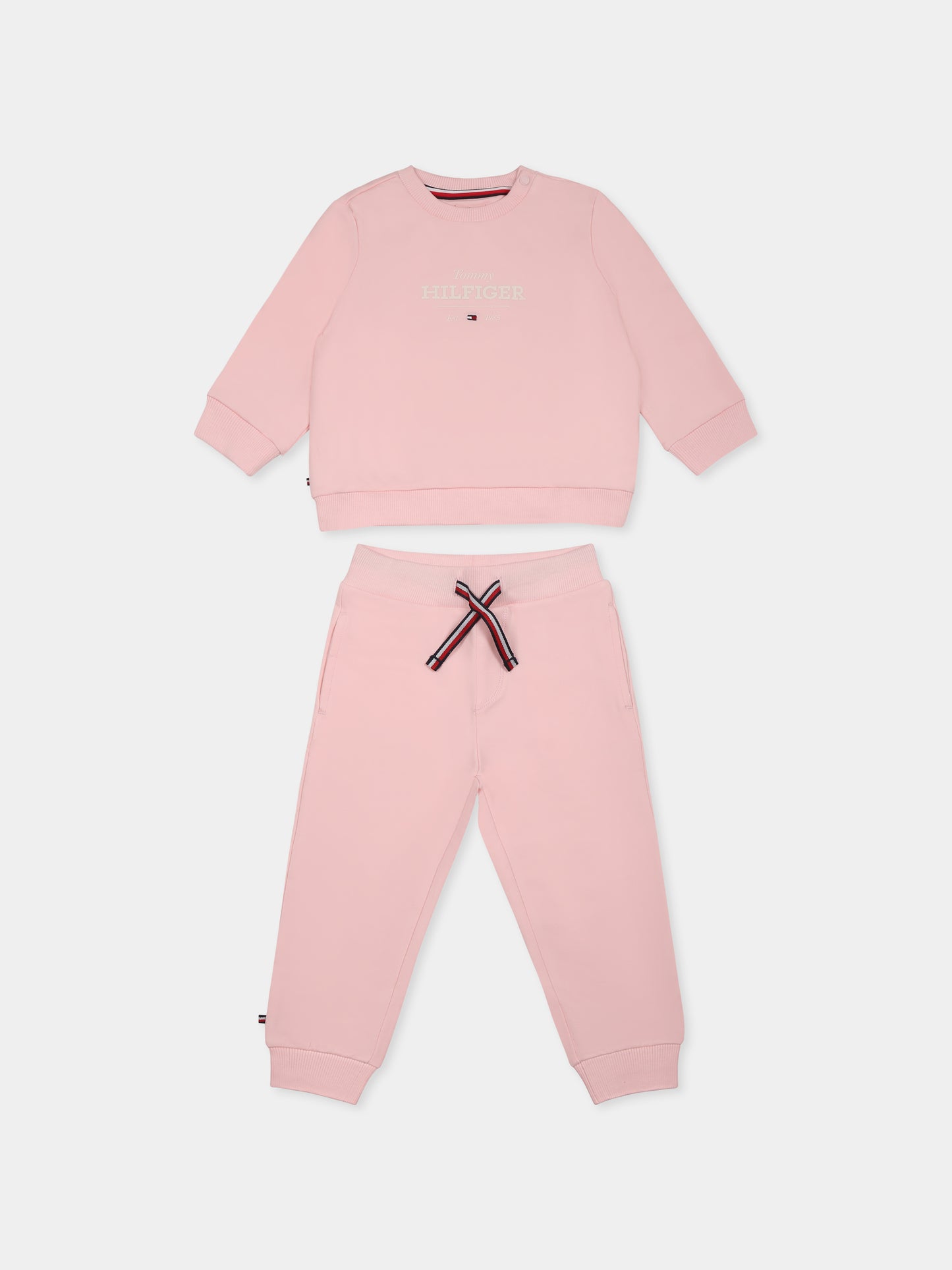 Completo rosa per neonata con logo
