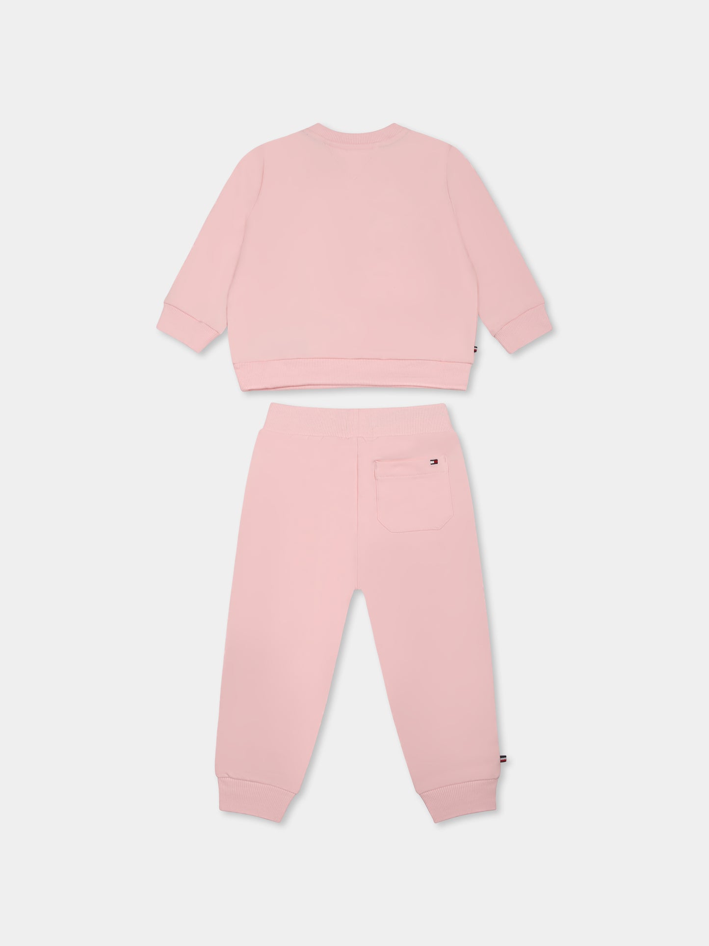Completo rosa per neonata con logo