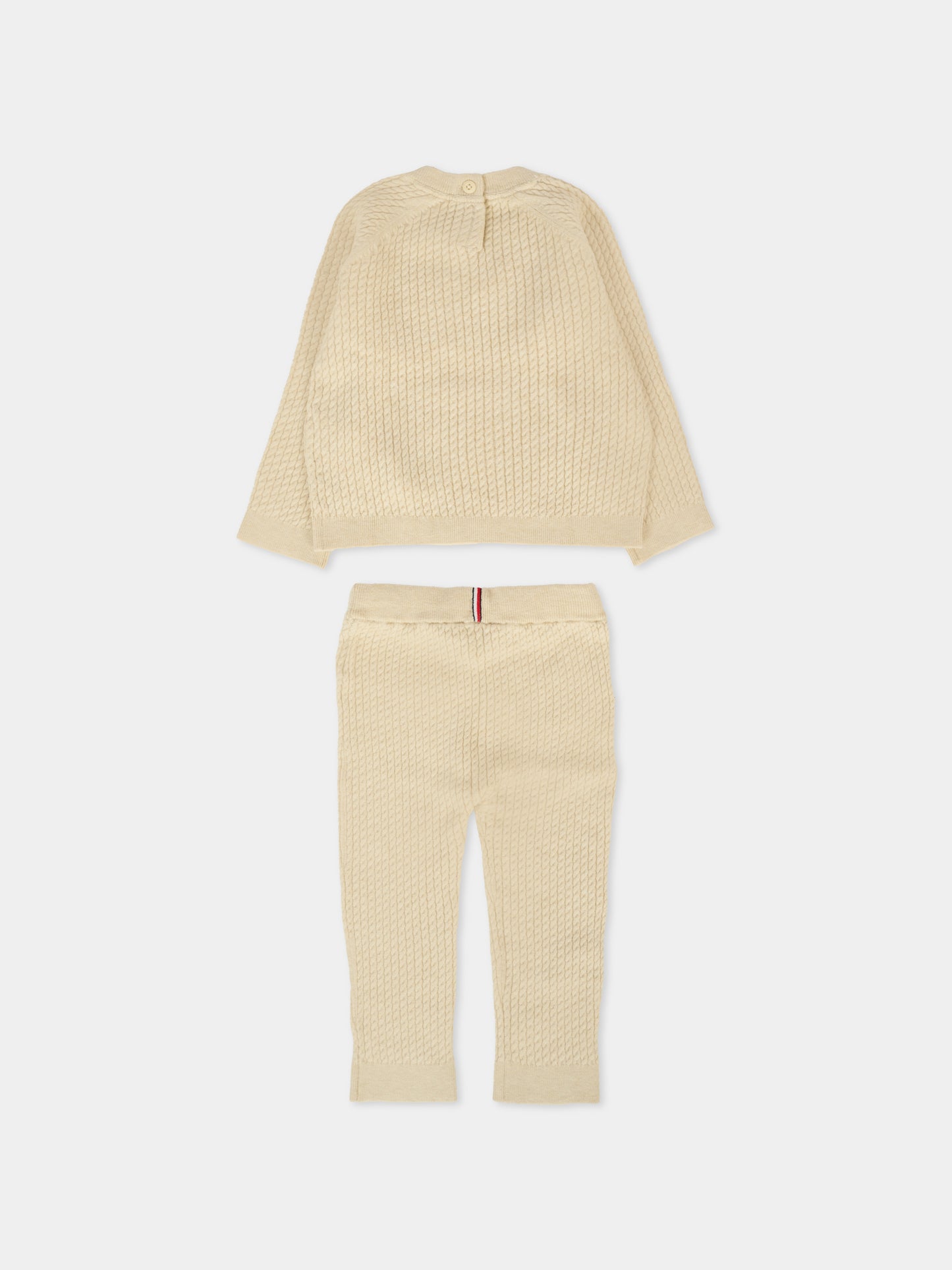 Completo nascita beige per neonati con bandierina,Tommy Hilfiger Junior,24F THKN0KN01983J KN0KN01983 GLK