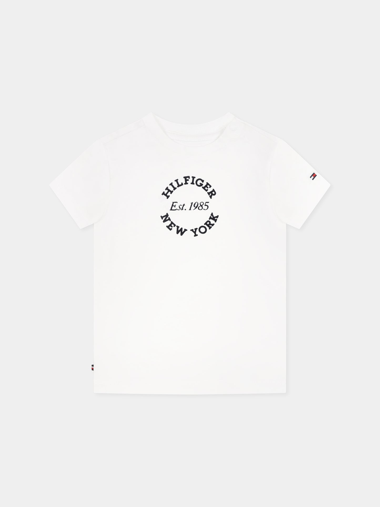 T-shirt bianca per neonati con logo,Tommy Hilfiger Junior,24F THKN0KN01964J KN0KN01964 YBR