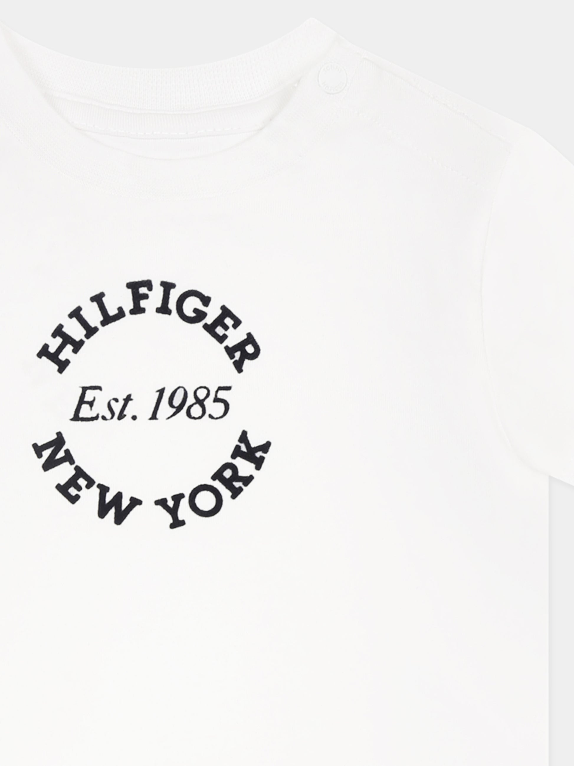 T-shirt bianca per neonati con logo,Tommy Hilfiger Junior,24F THKN0KN01964J KN0KN01964 YBR