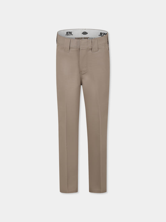Pantaloni beige per bambino con logo,Dickies,DKDQP8740DS1