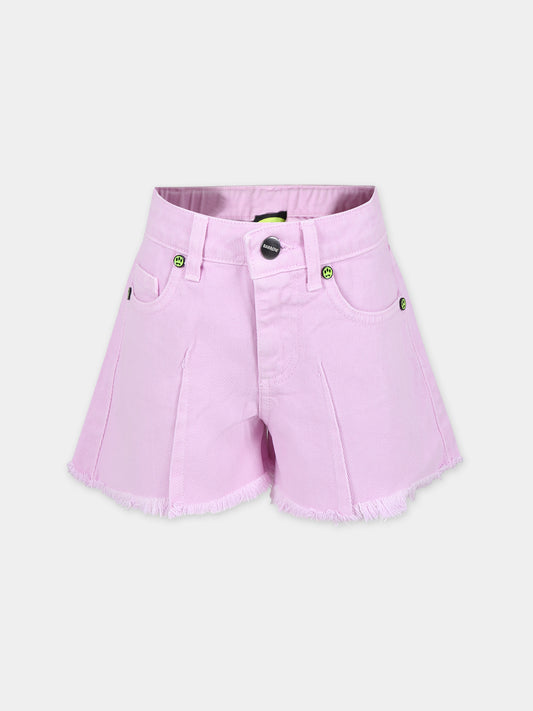 Shorts rosa per bambina con smile,Barrow,S4BKJGSH047 BW014