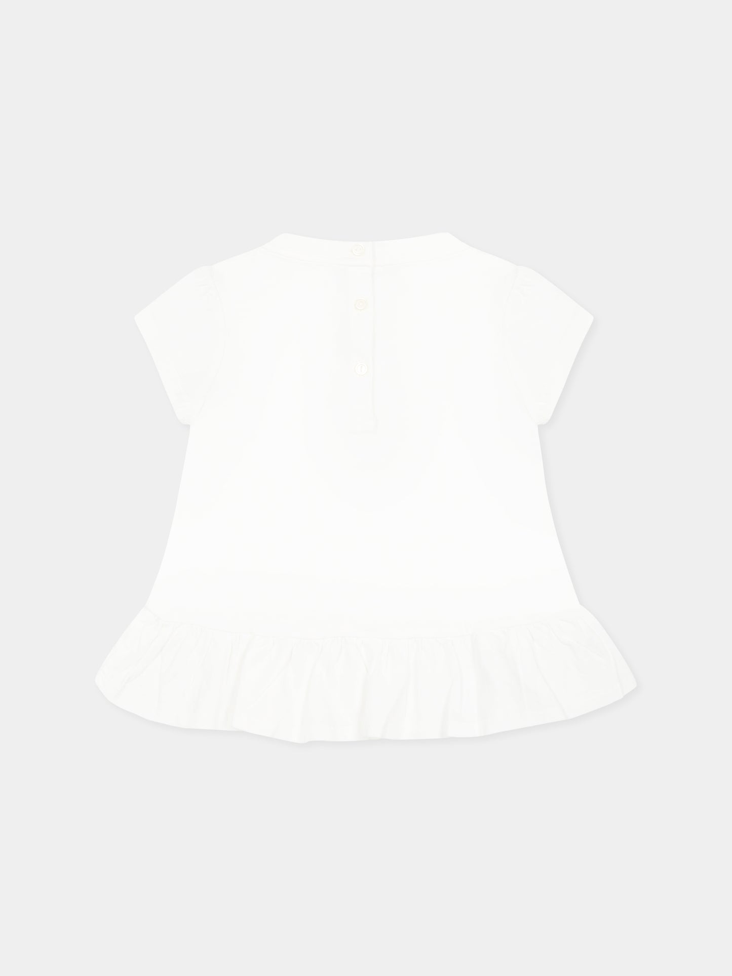 T-shirt bianca per neonata con Polo Bear,Ralph Lauren Kids,958222001 PAPER WHITE