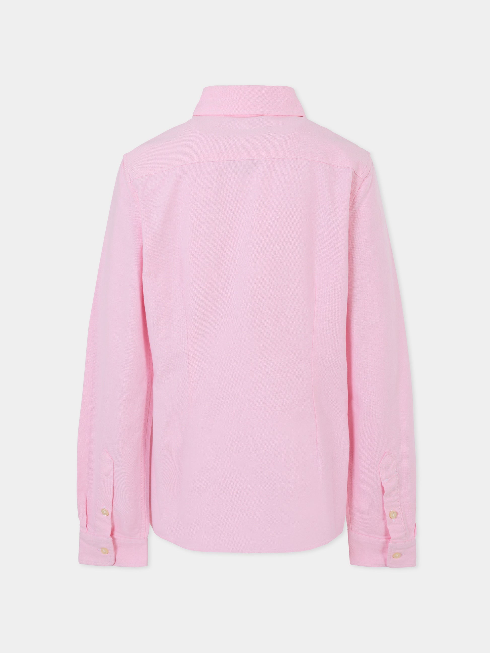 Camicia rosa per bambina con cavallino,Ralph Lauren Kids,929954002 BATH PINK