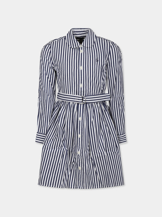 Vestito blu per bambina con cavallino