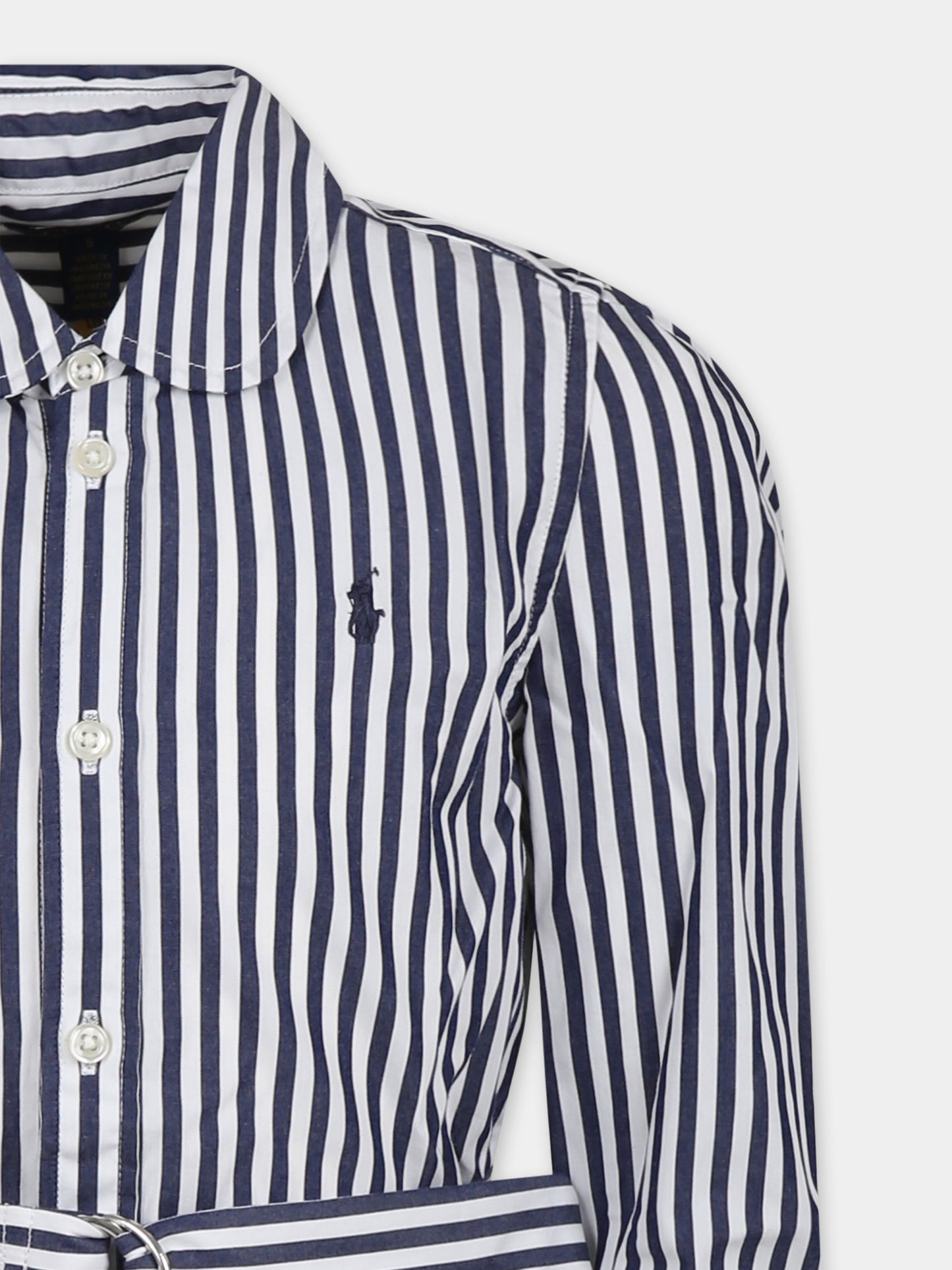 Vestito blu per bambina con cavallino