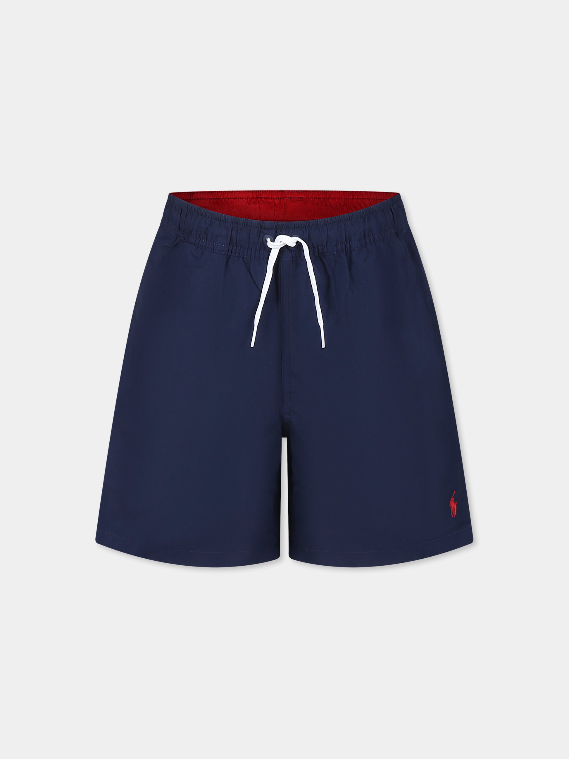 Boxer mare blu per bambino con cavallino,Ralph Lauren Kids,957810002 NEWPORT NAVY