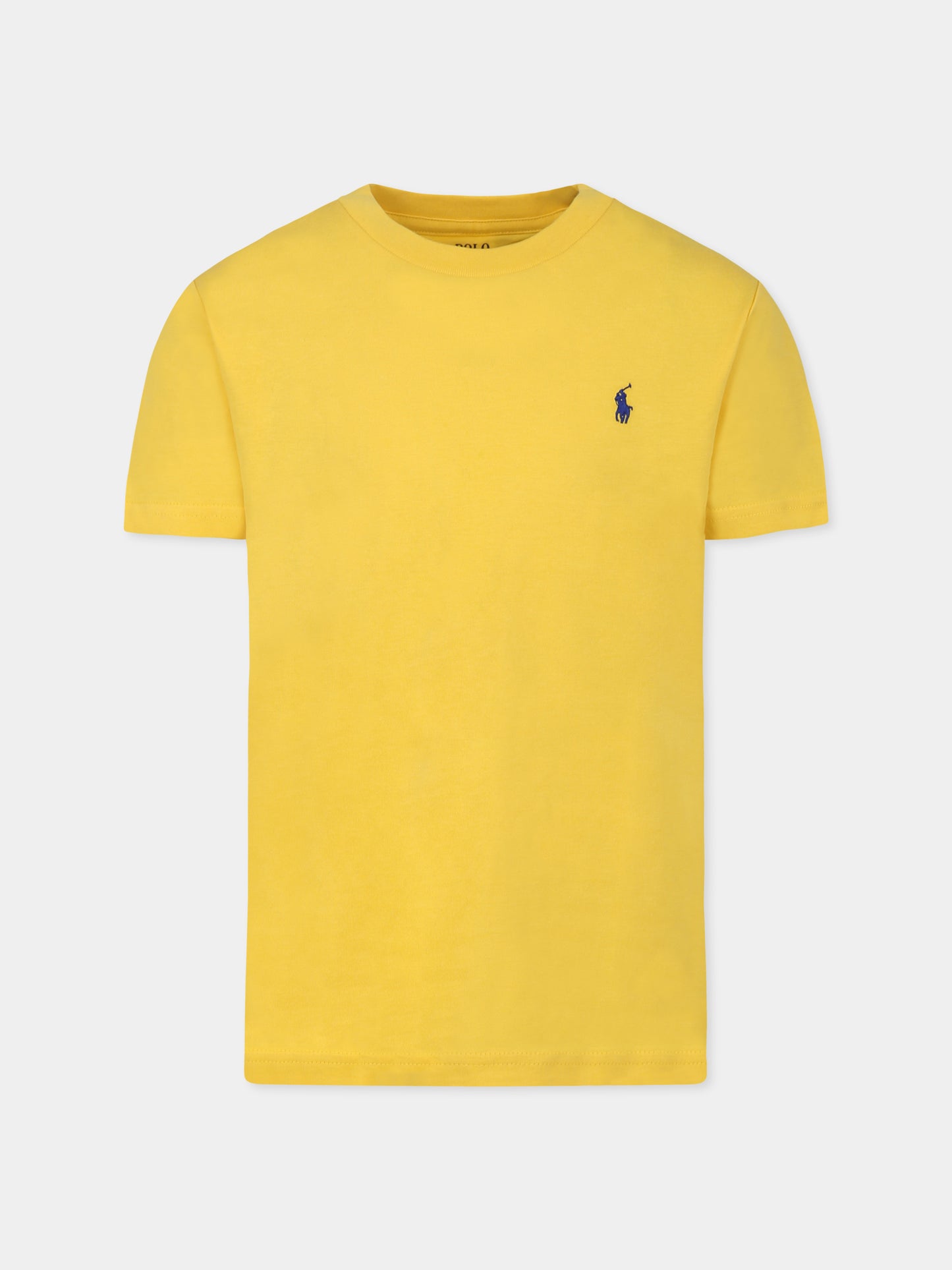 T-shirt gialla per bambino con cavallino,Ralph Lauren Kids,832904168 CANARY YELLOW/C7318