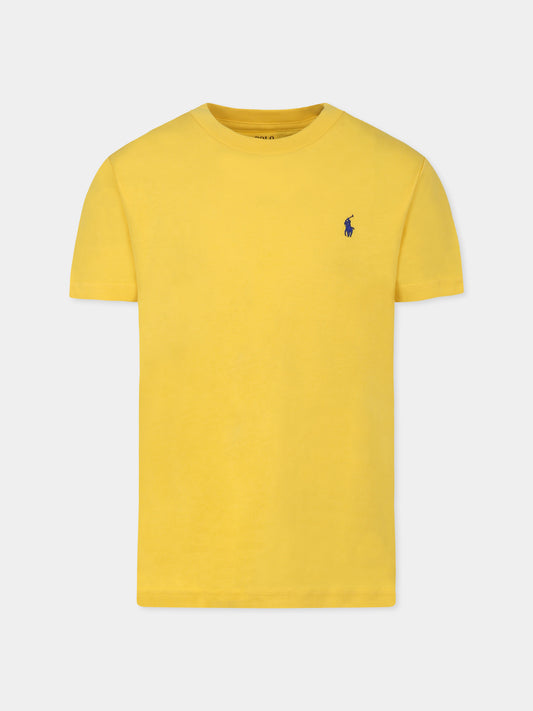 T-shirt gialla per bambino con cavallino,Ralph Lauren Kids,832904168 CANARY YELLOW/C7318