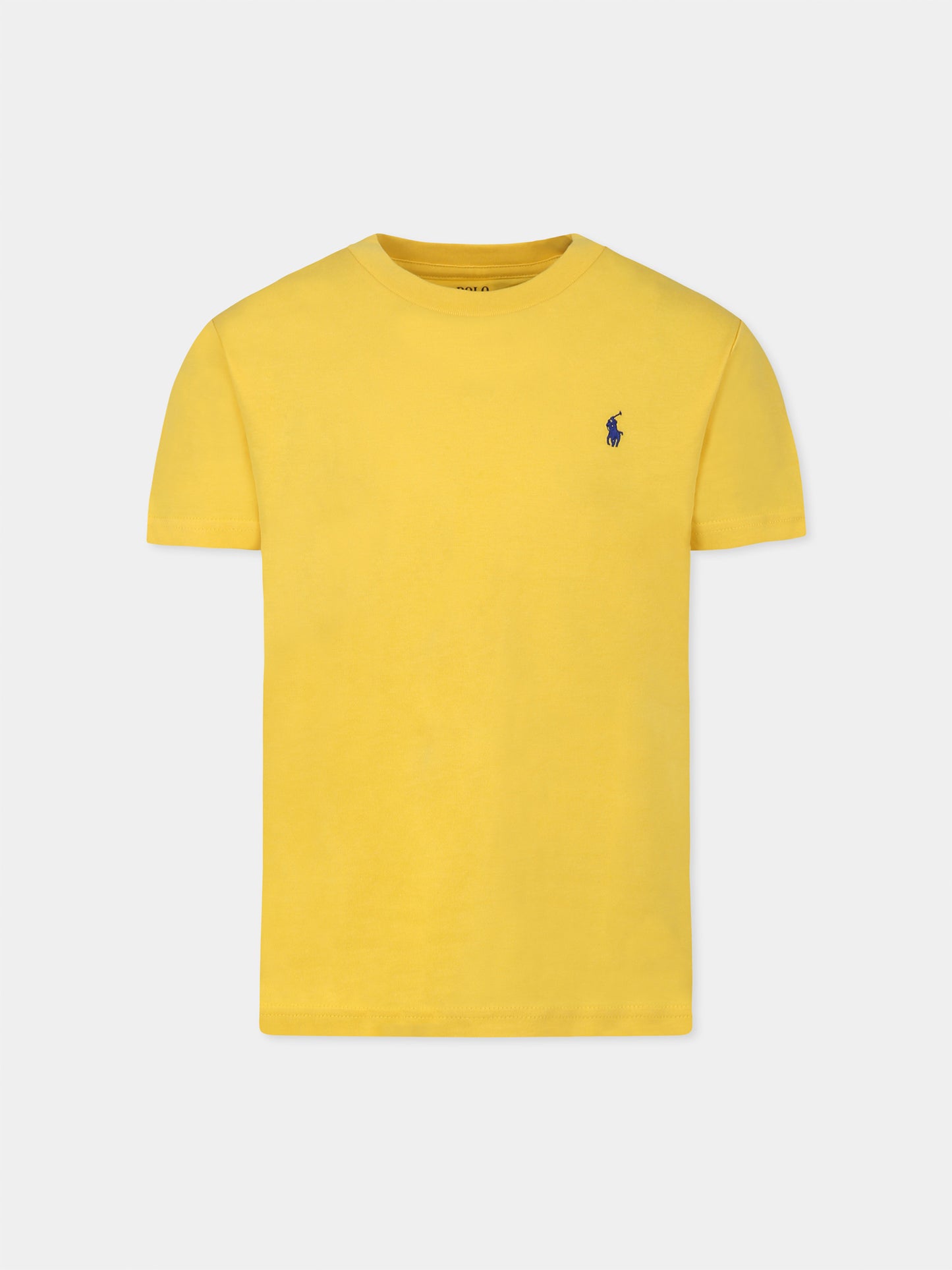 T-shirt gialla per bambino con cavallino