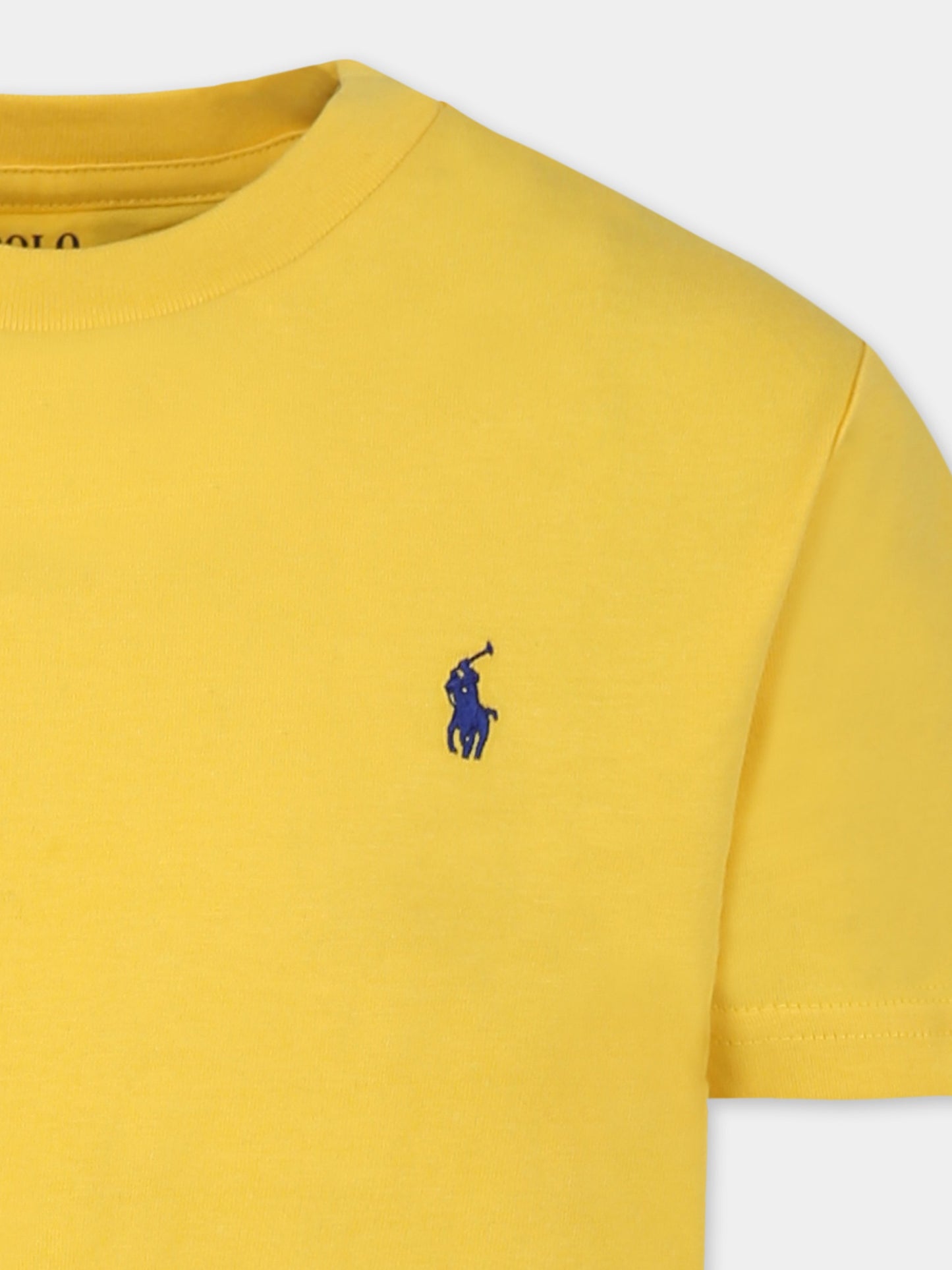 T-shirt gialla per bambino con cavallino