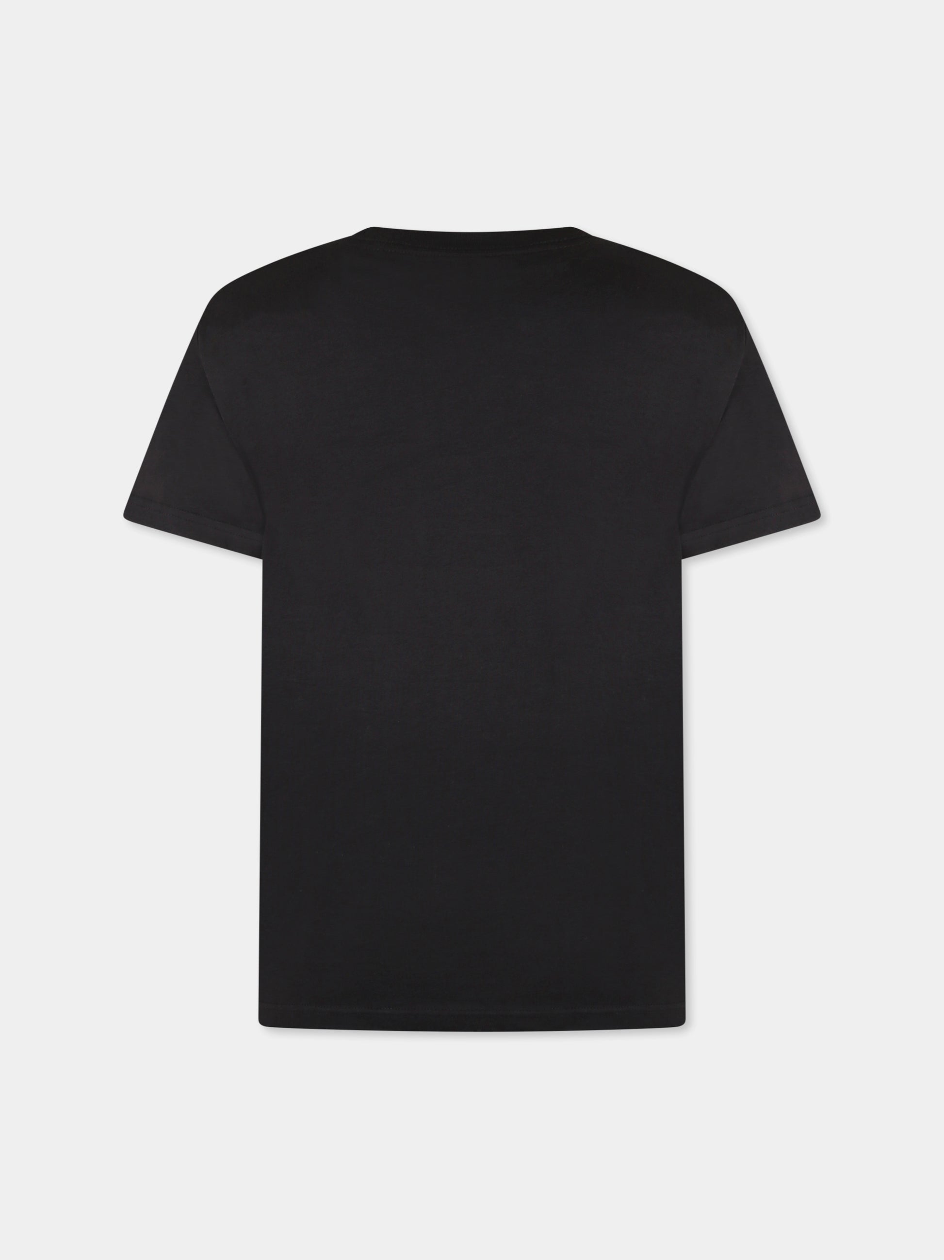 T-shirt nera per bambini con logo,Converse,9CG709 023