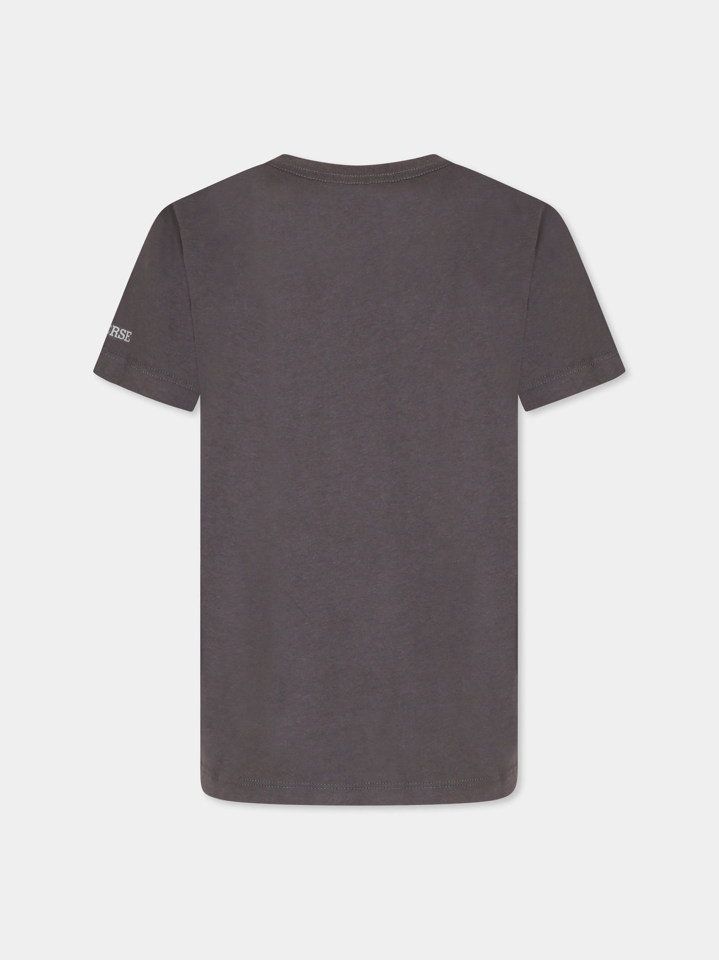 T-shirt grigia per bambina con stampa sneaker,Converse,4CG818 GDA