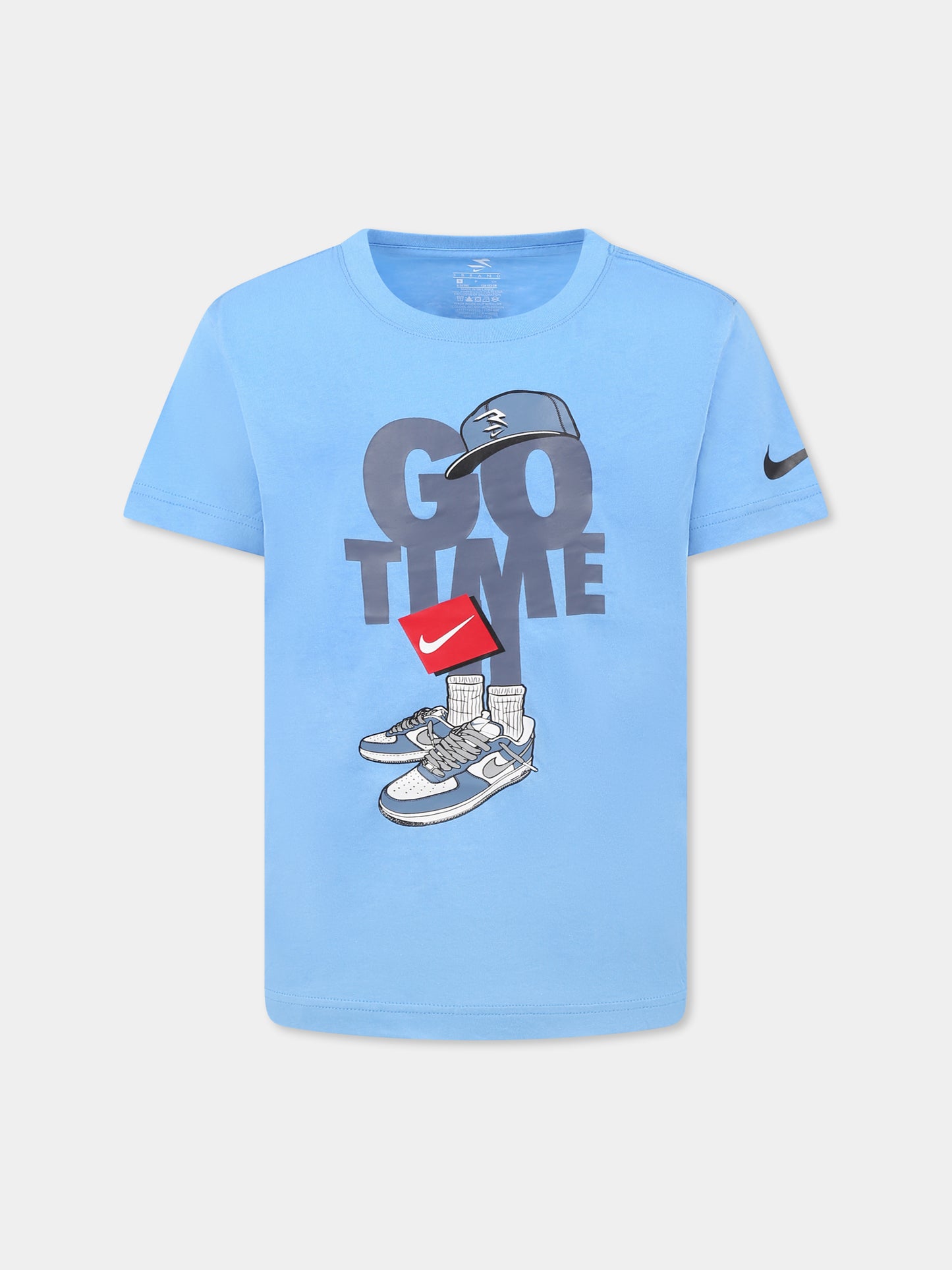 T-shirt celeste per bambino con scritta