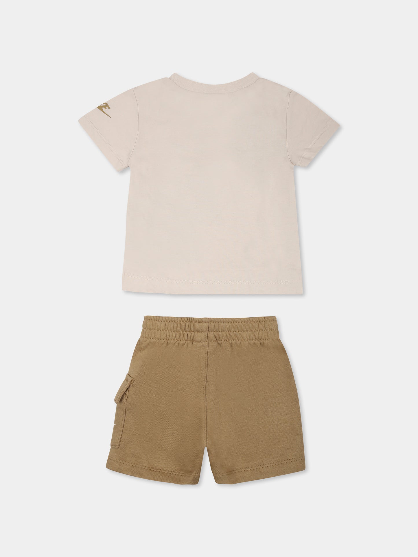 Completo beige per neonato con logo,Nike,66J213 X3E