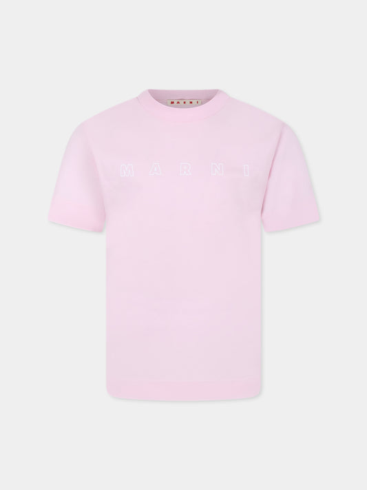 T-shirt rosa per bambini con logo