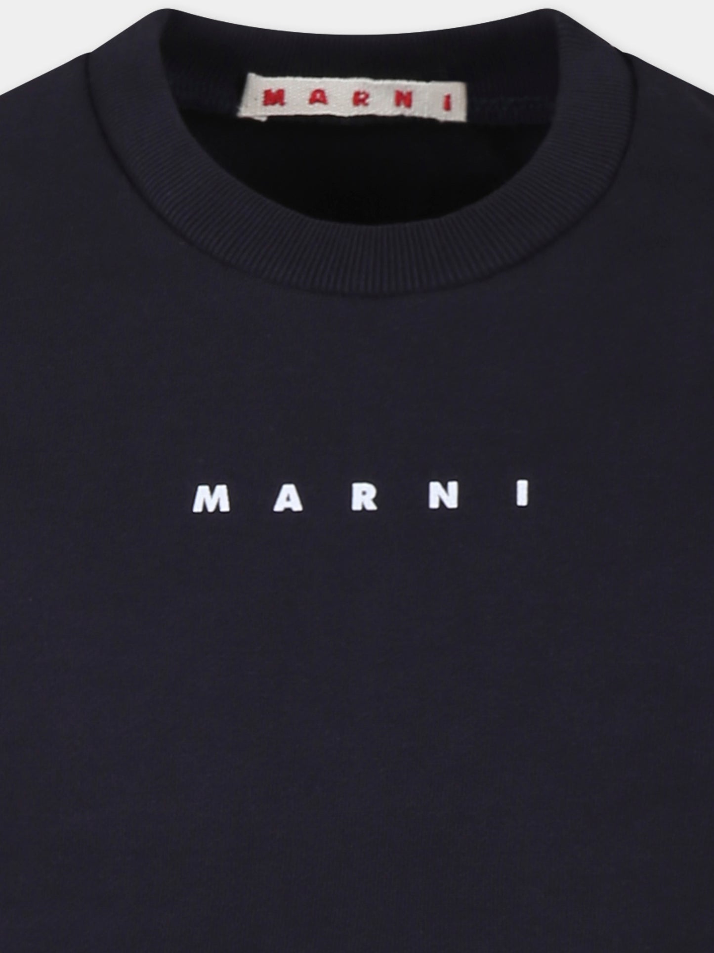 Felpa blu per bambini con logo,Marni Kids,M01408 M00V0 MS317U 0M803