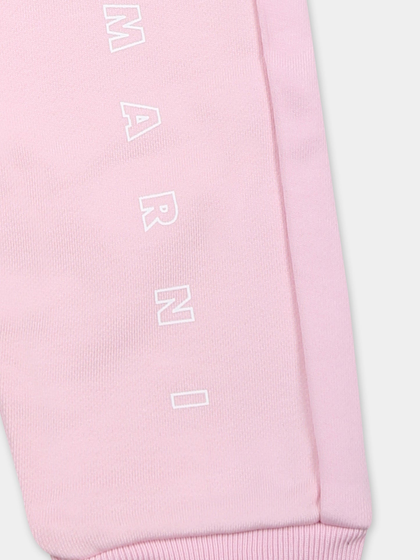 Pantaloni rosa per neonata con logo