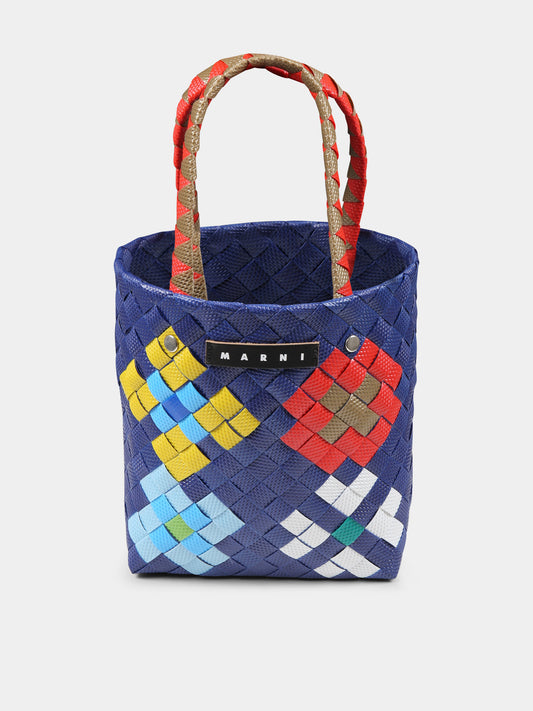 Borsa blu per bambina con logo