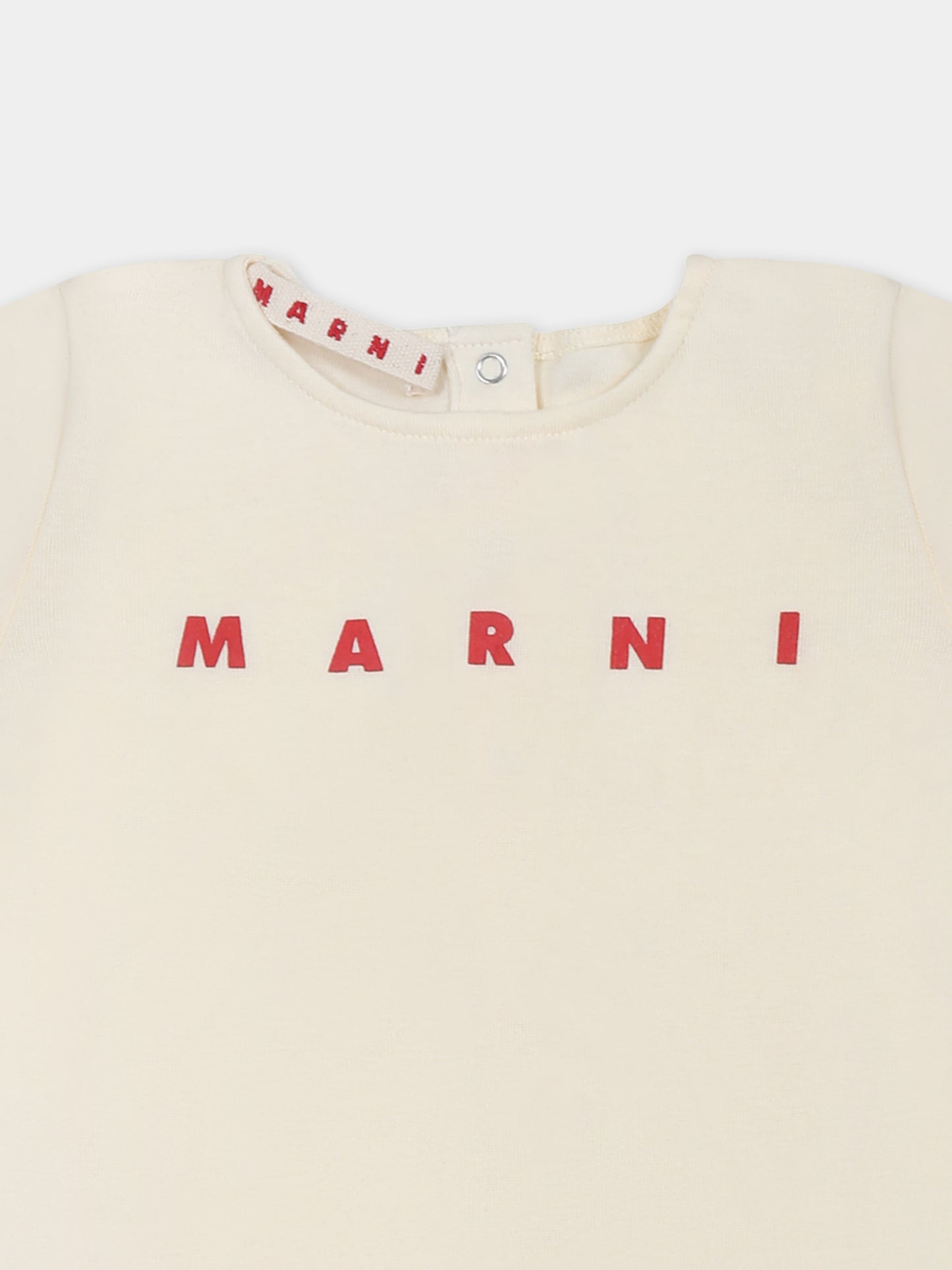 Set tutina avorio per neonati con logo,Marni Kids,M01441 M00UL MX038 0M221