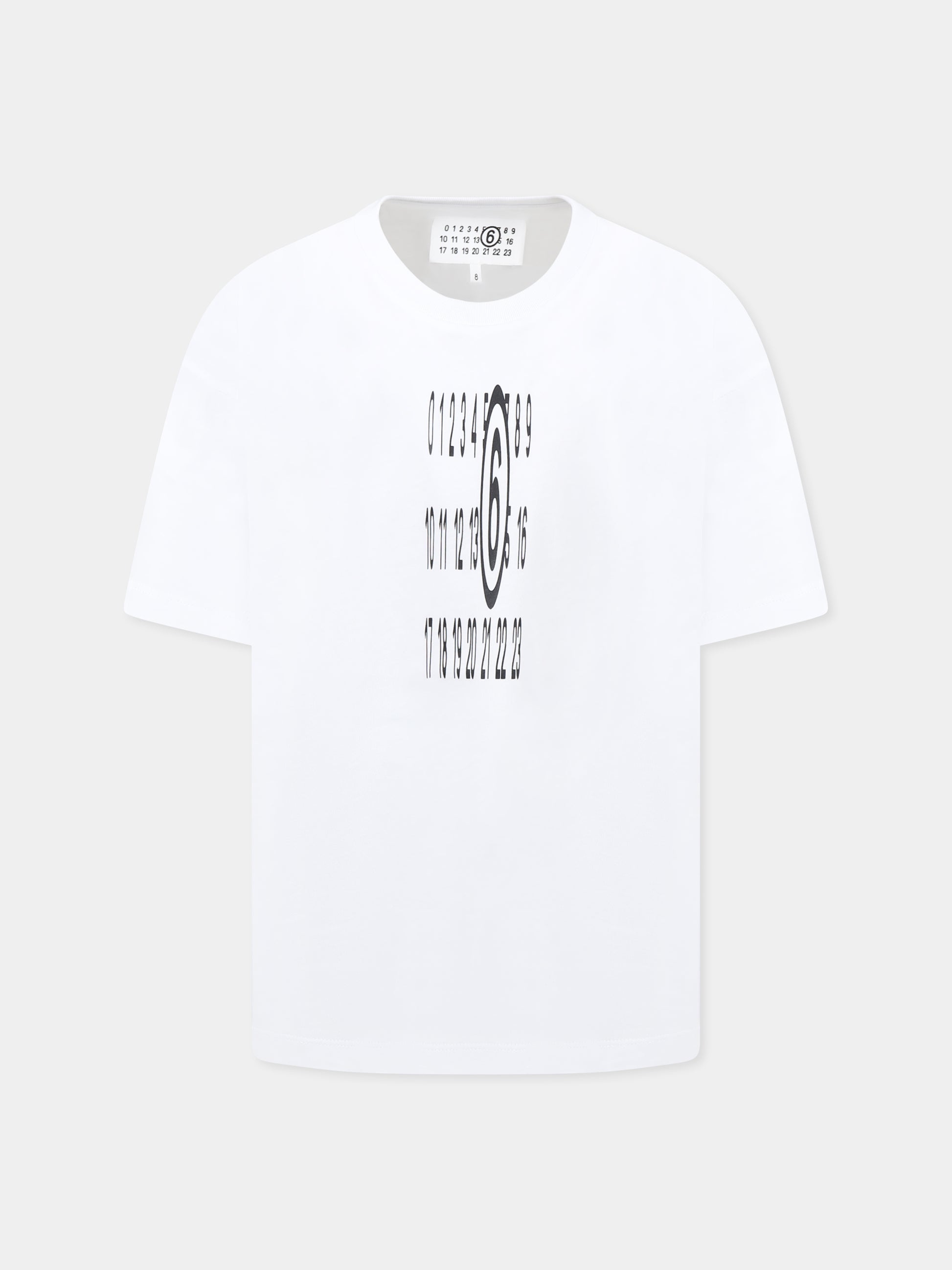 T-shirt bianca per bambini con logo,Mm6 Maison Margiela,M60804 MM02Y MM6T123U M6100