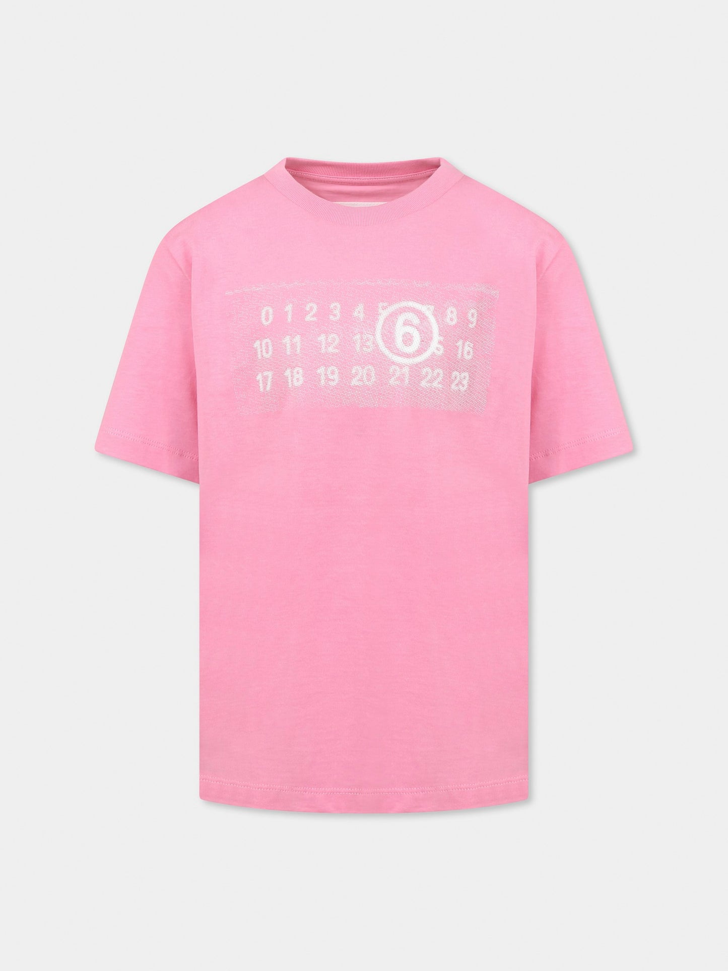 T-shirt rosa per bambina con logo