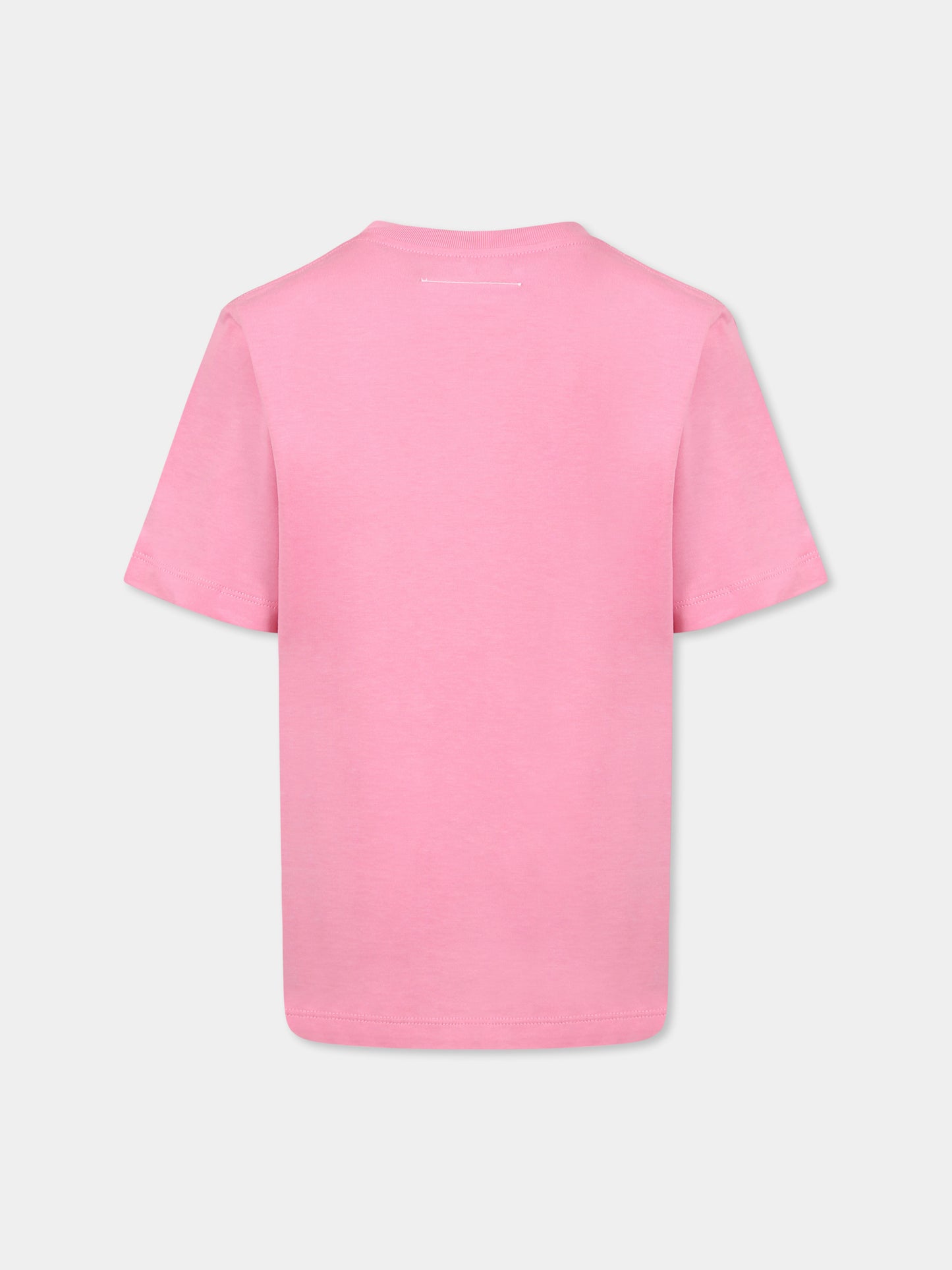 T-shirt rosa per bambina con logo