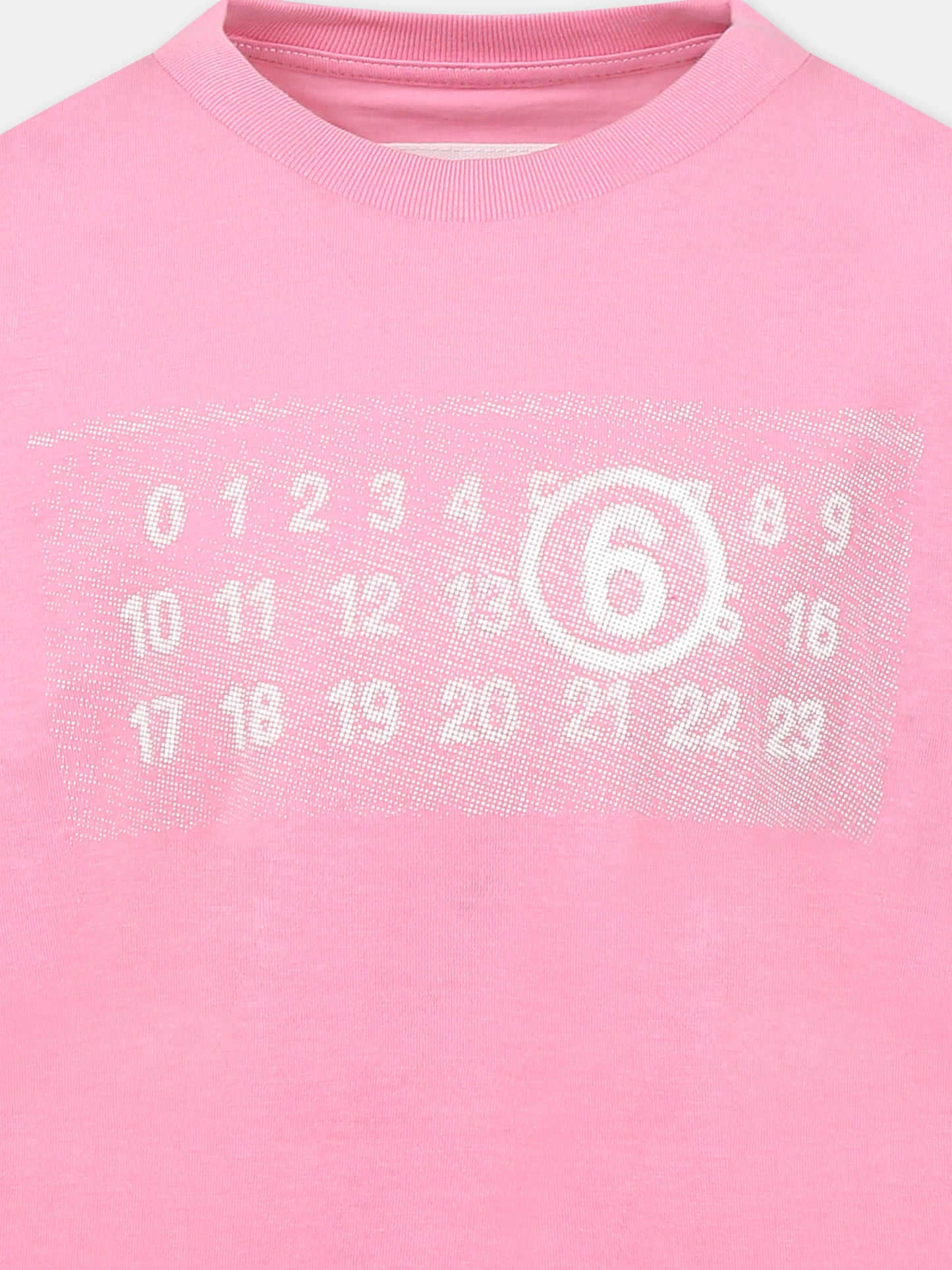 T-shirt rosa per bambina con logo