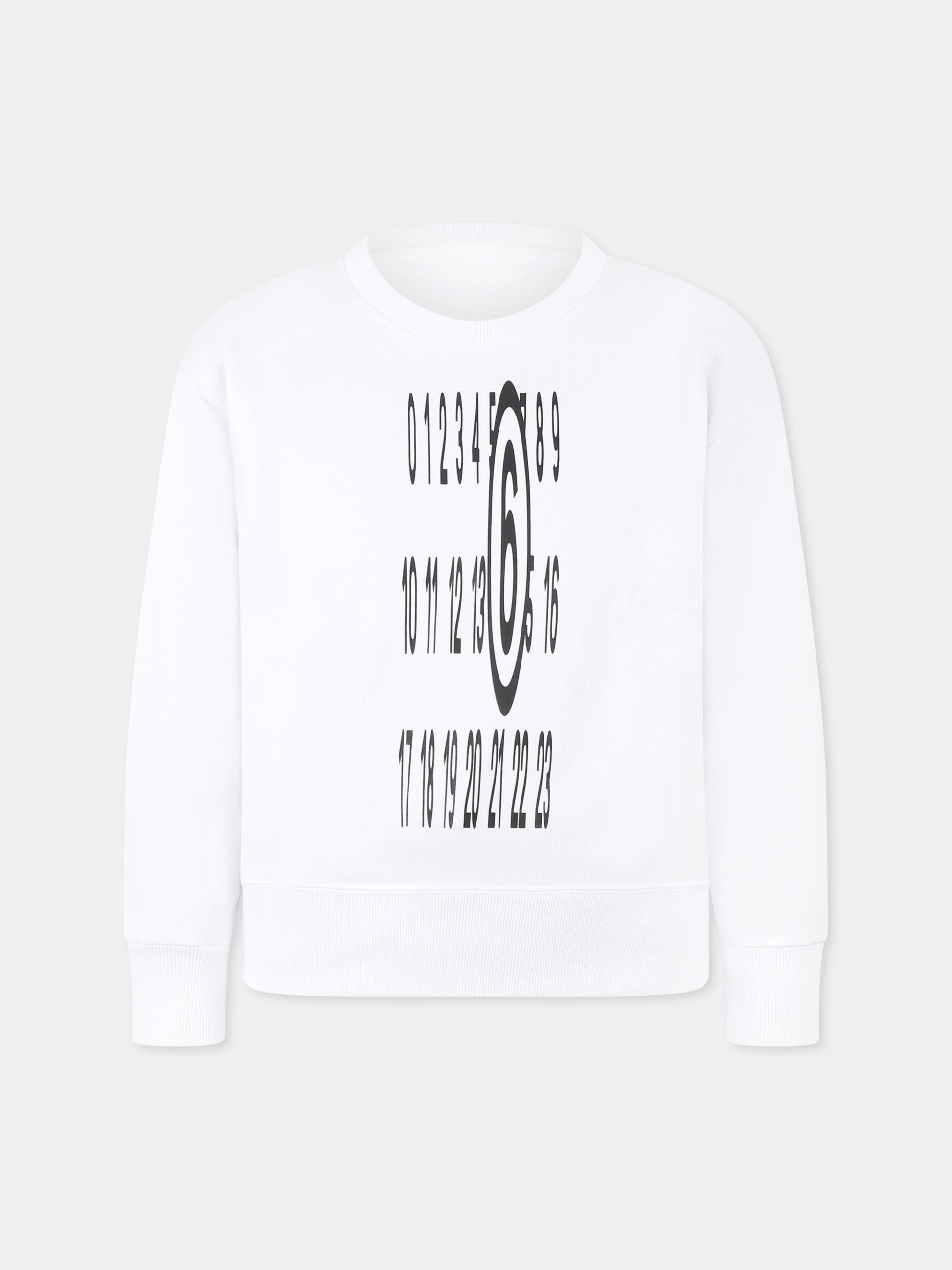 Felpa bianca per bambini con logo,Mm6 Maison Margiela,M60794 MM02X MM6S107U M6100