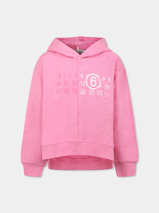 Felpa rosa per bambina con logo