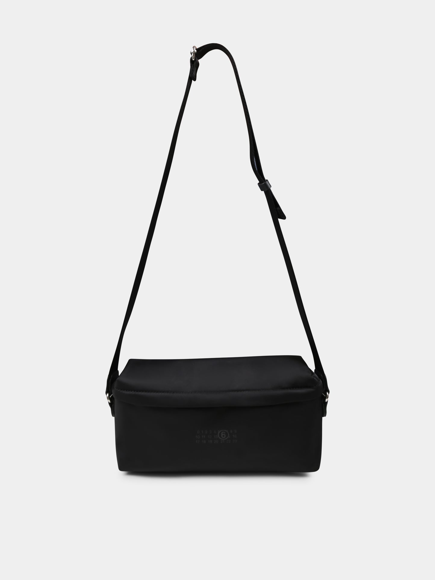 Borsa nera per bambina con logo,Mm6 Maison Margiela,M60822 P6416 NYLON CROSSBOSY BAG T8013