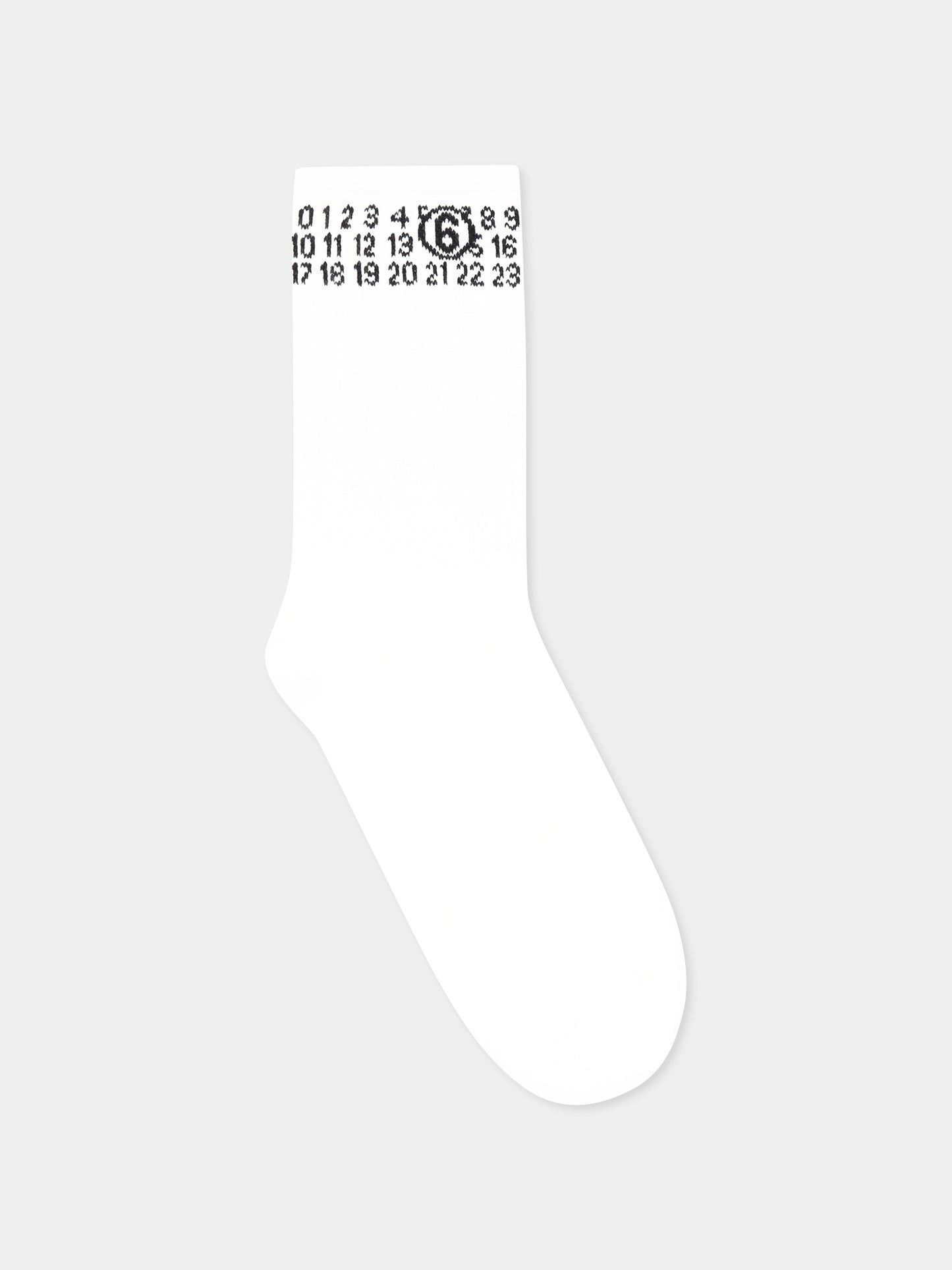 Calze bianche per bambini con logo numerico,Mm6 Maison Margiela,M60571 MM045 MM6Z9U M6100