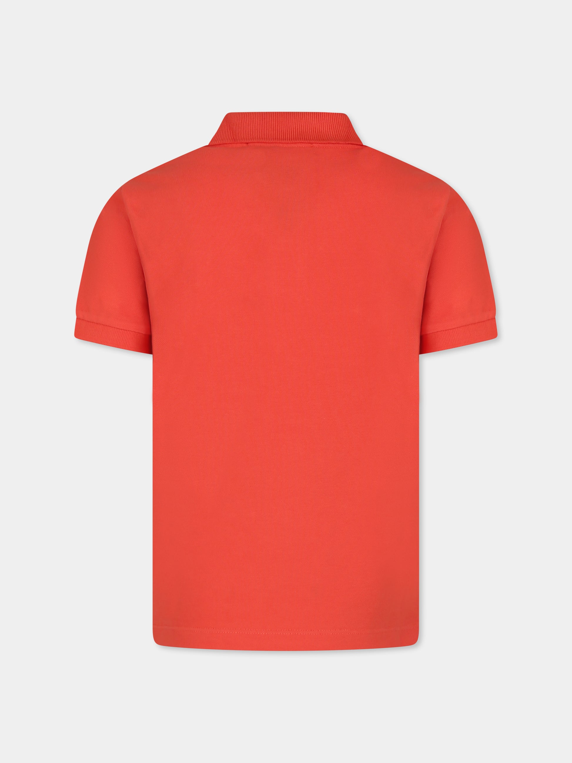 Polo arancione per bambino con bussola,Stone Island Junior,801621448 V0037