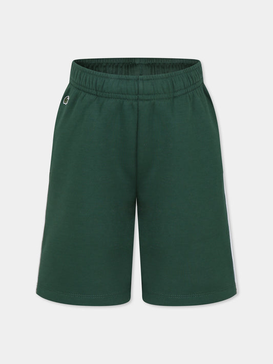 Shorts verdi per bambino con coccodrillo,Lacoste,GJ7340 132