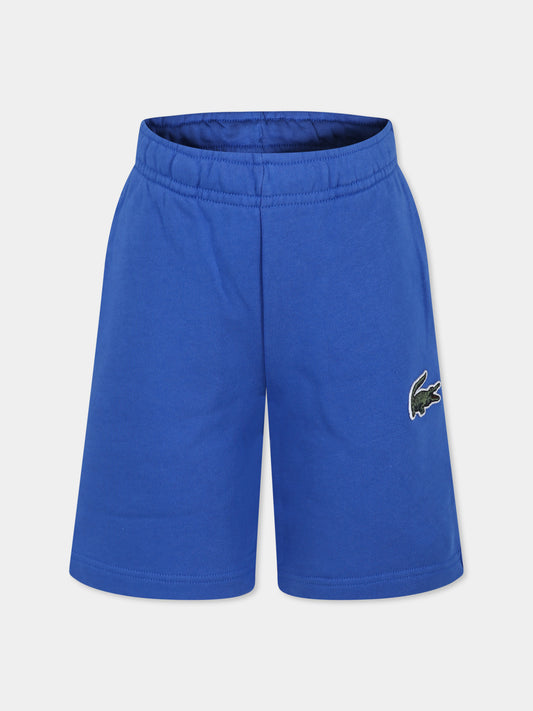 Shorts azzurri per bambino con coccodrillo,Lacoste,GJ7350 IXW