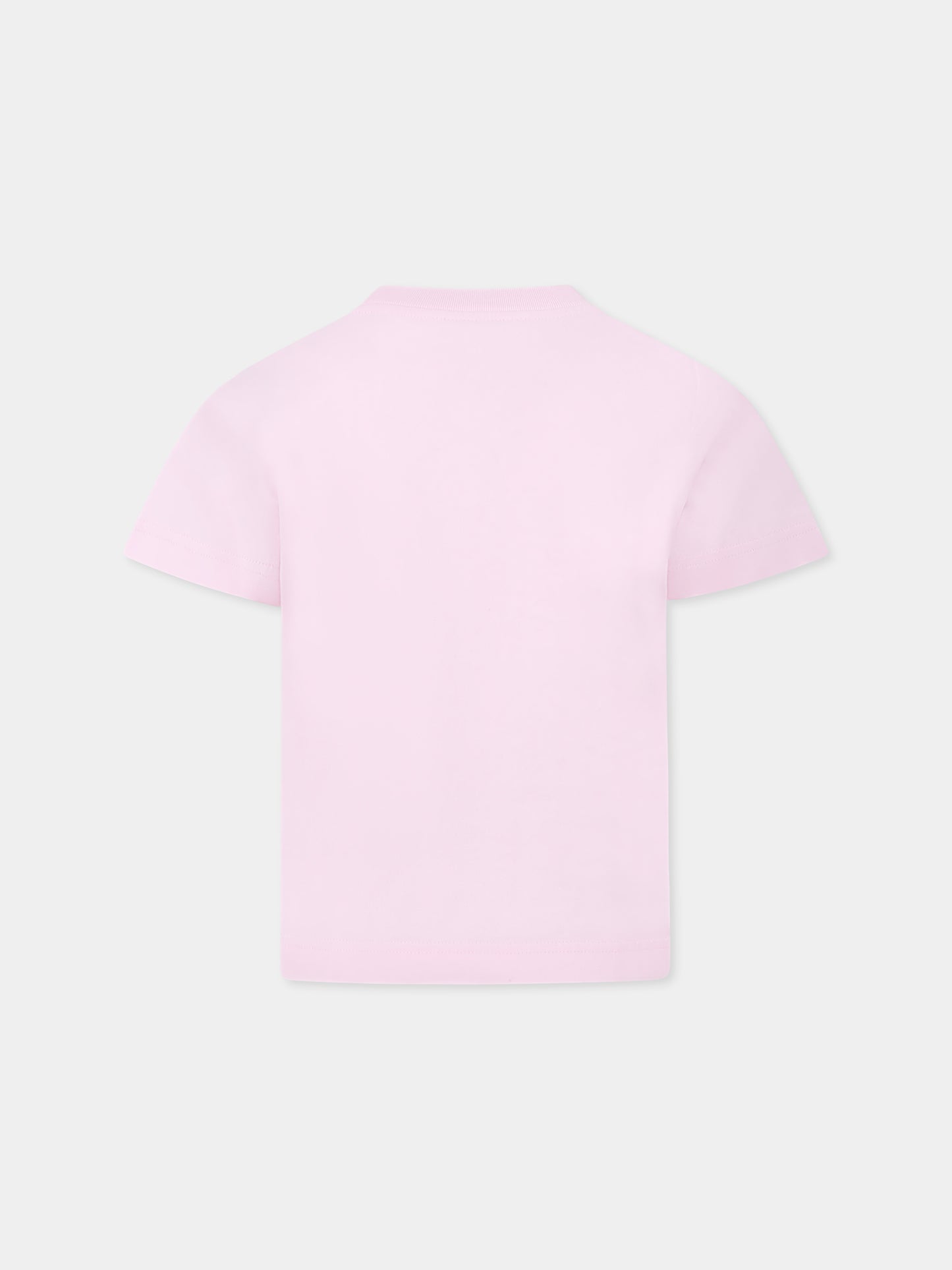 T-shirt rosa per bambina con orso