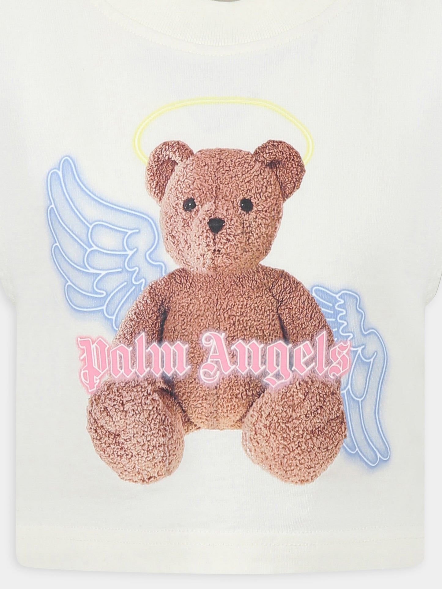 Canotta avorio per bambina con stampa Bear