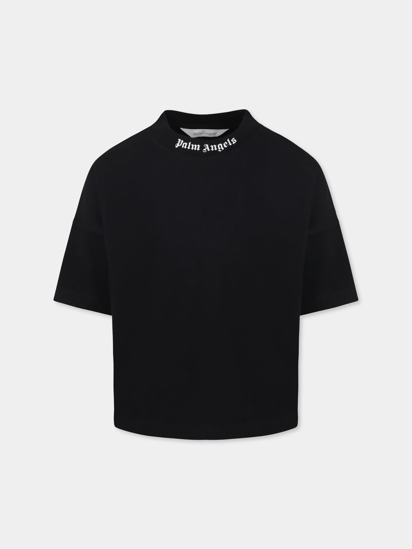 T-shirt nera per bambini con logo