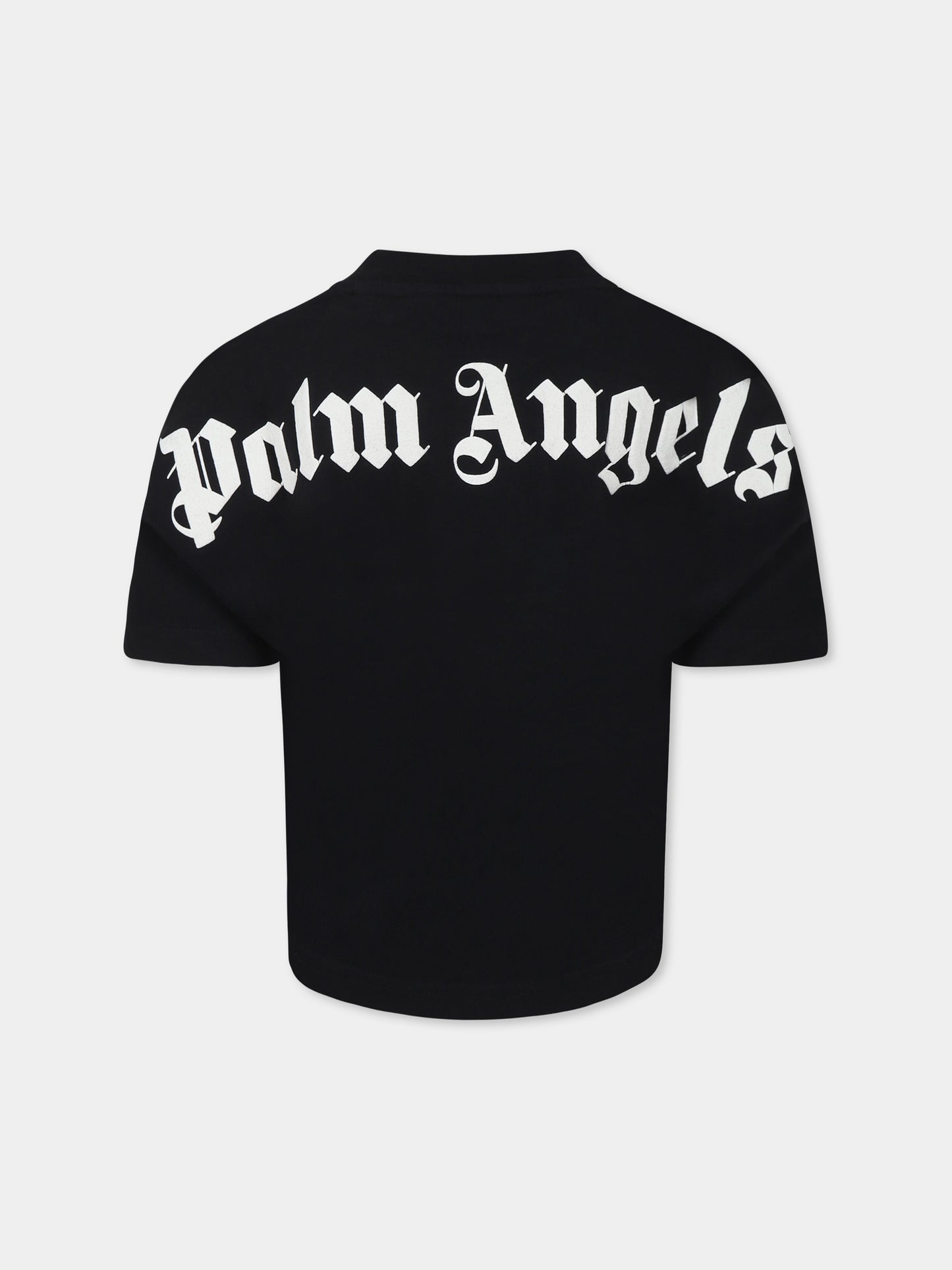 T-shirt nera per bambini con logo