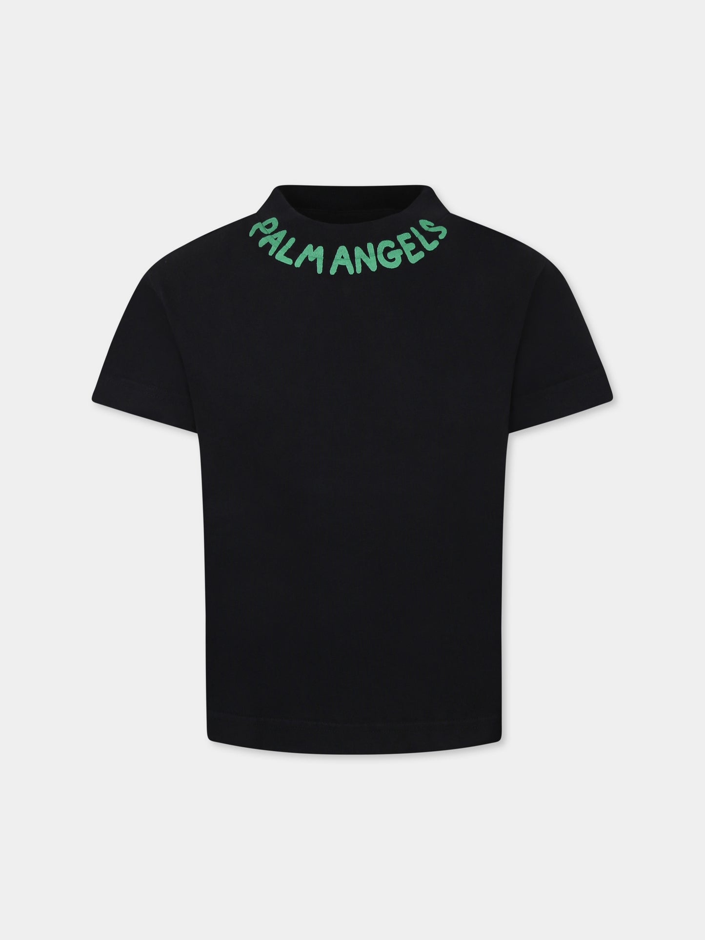 T-shirt nera per bambino con logo