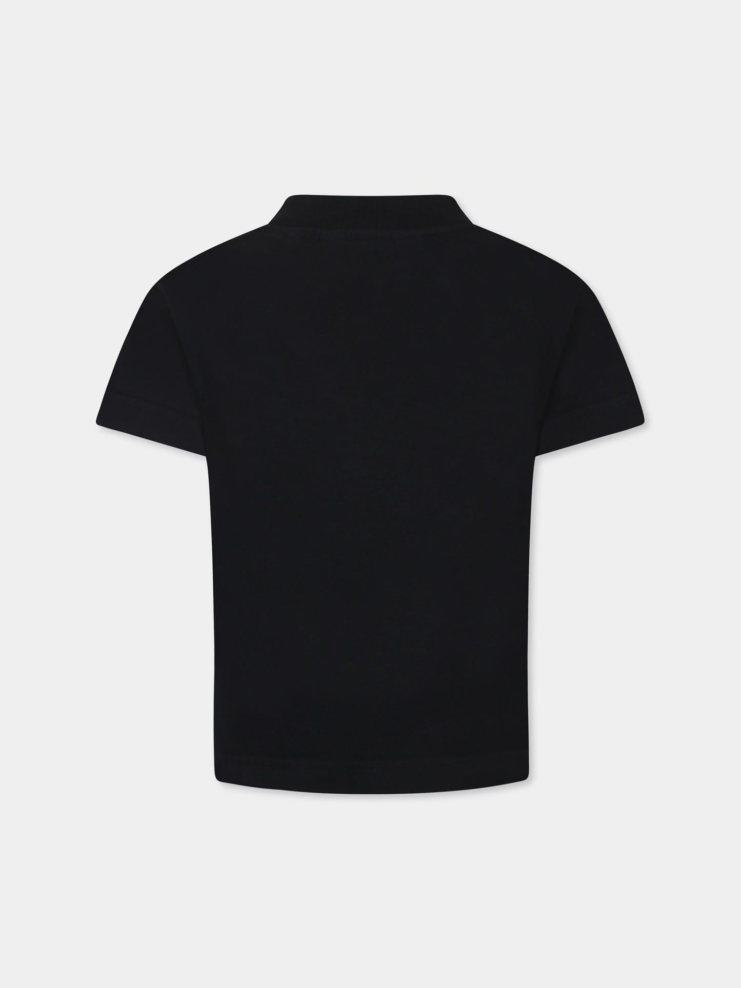 T-shirt nera per bambino con logo