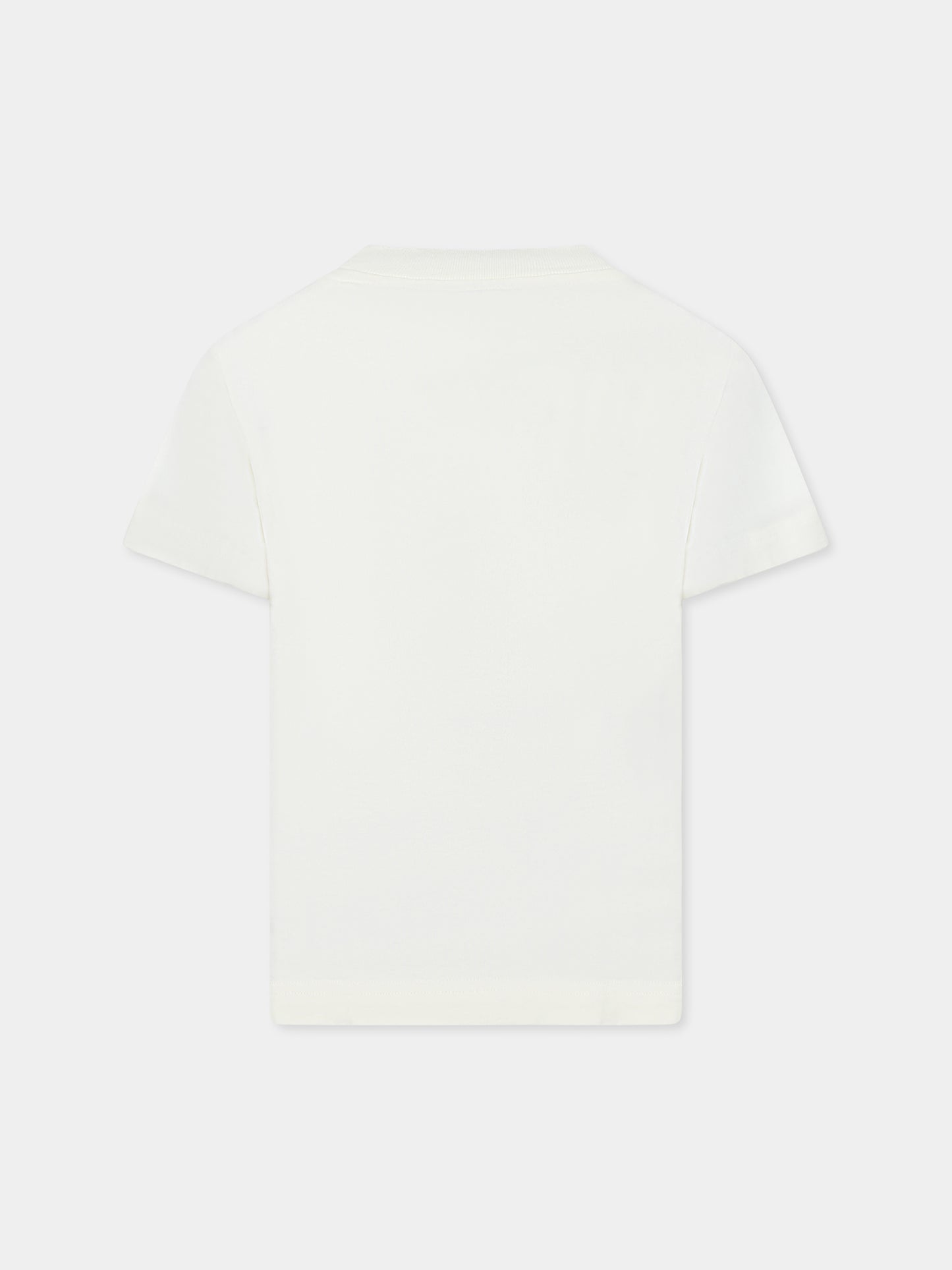 T-shirt avorio per bambino con orso