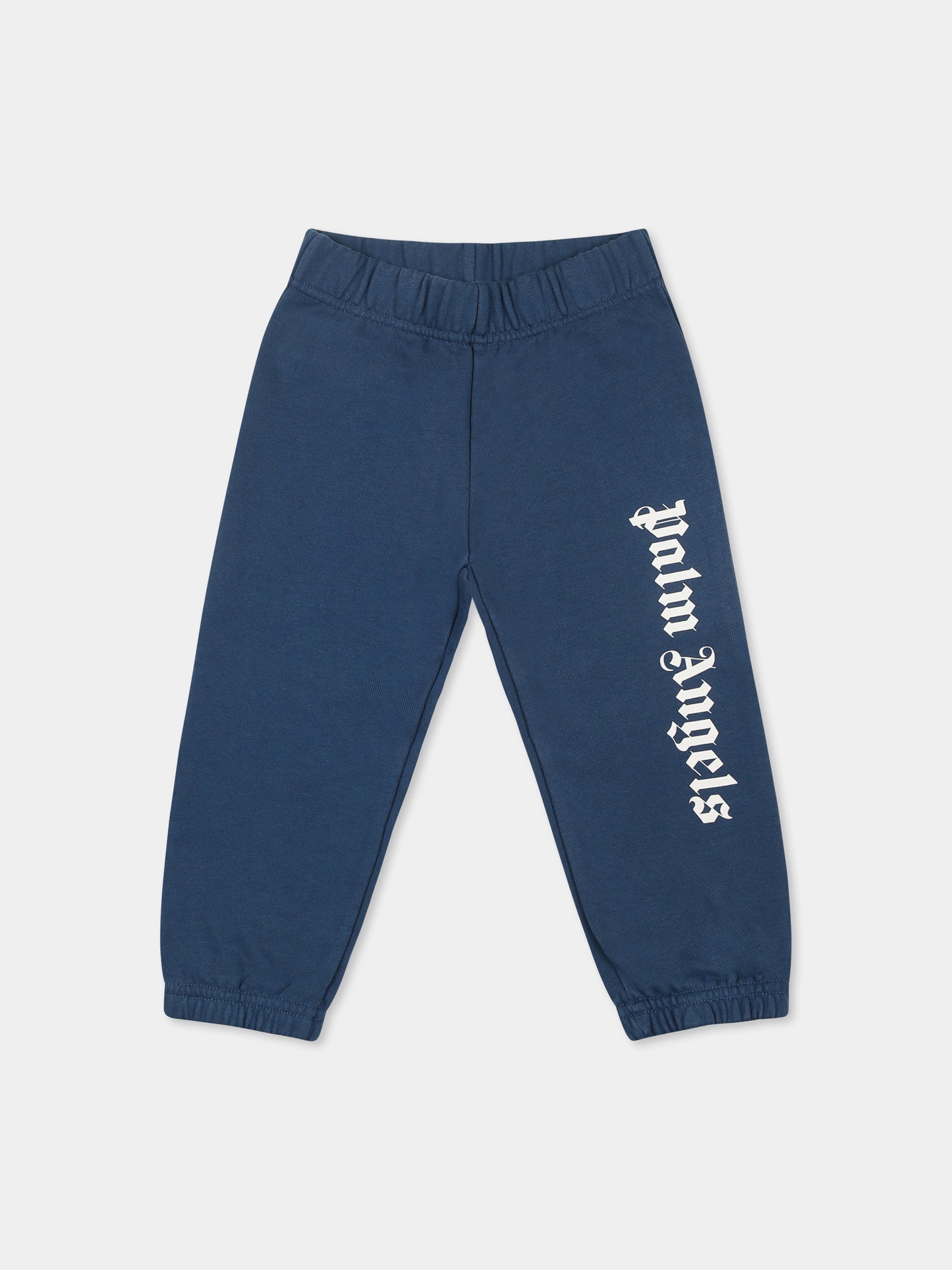 Pantaloni blu per neonato con logo