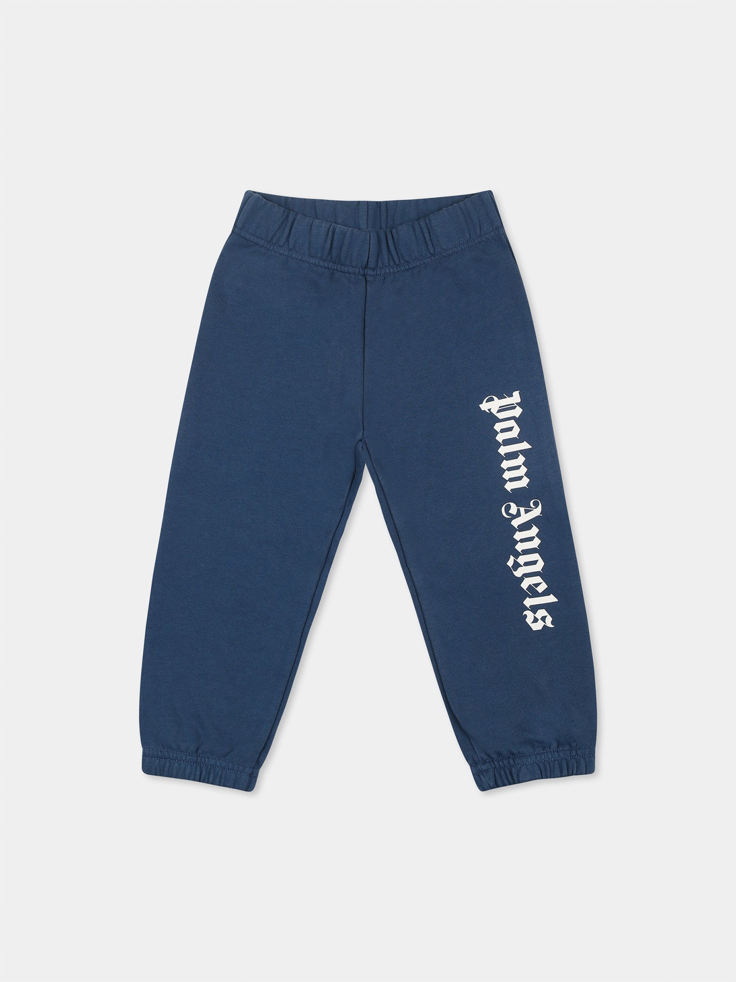 Pantaloni blu per neonato con logo