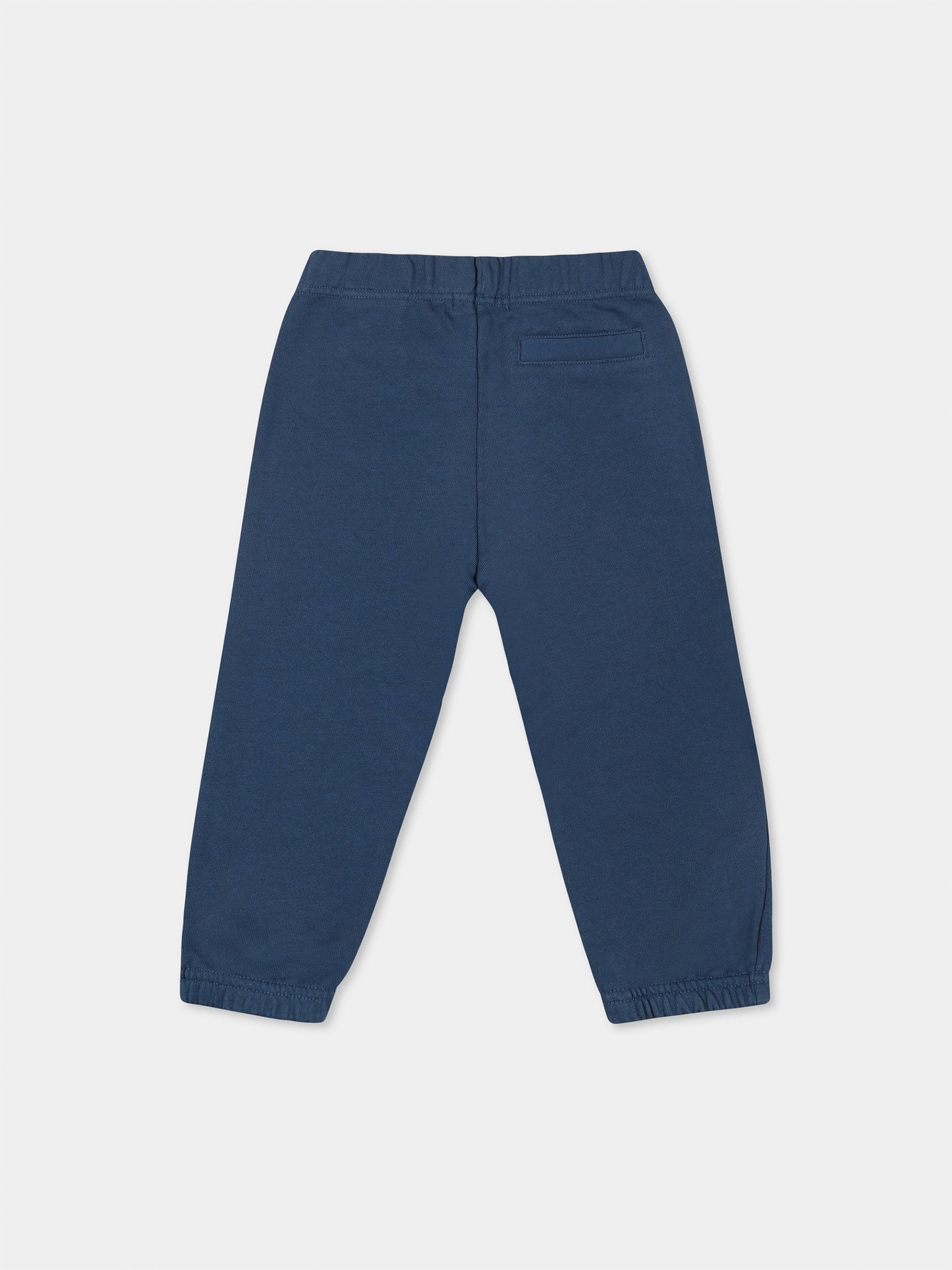 Pantaloni blu per neonato con logo