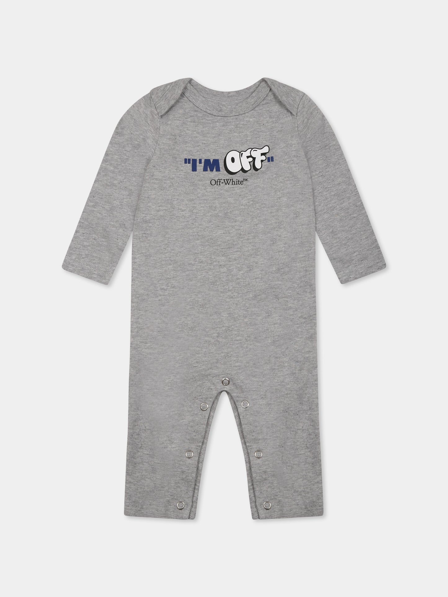 Set tutina grigia per neonato con logo,Off White,OB2X001S25JER0010810