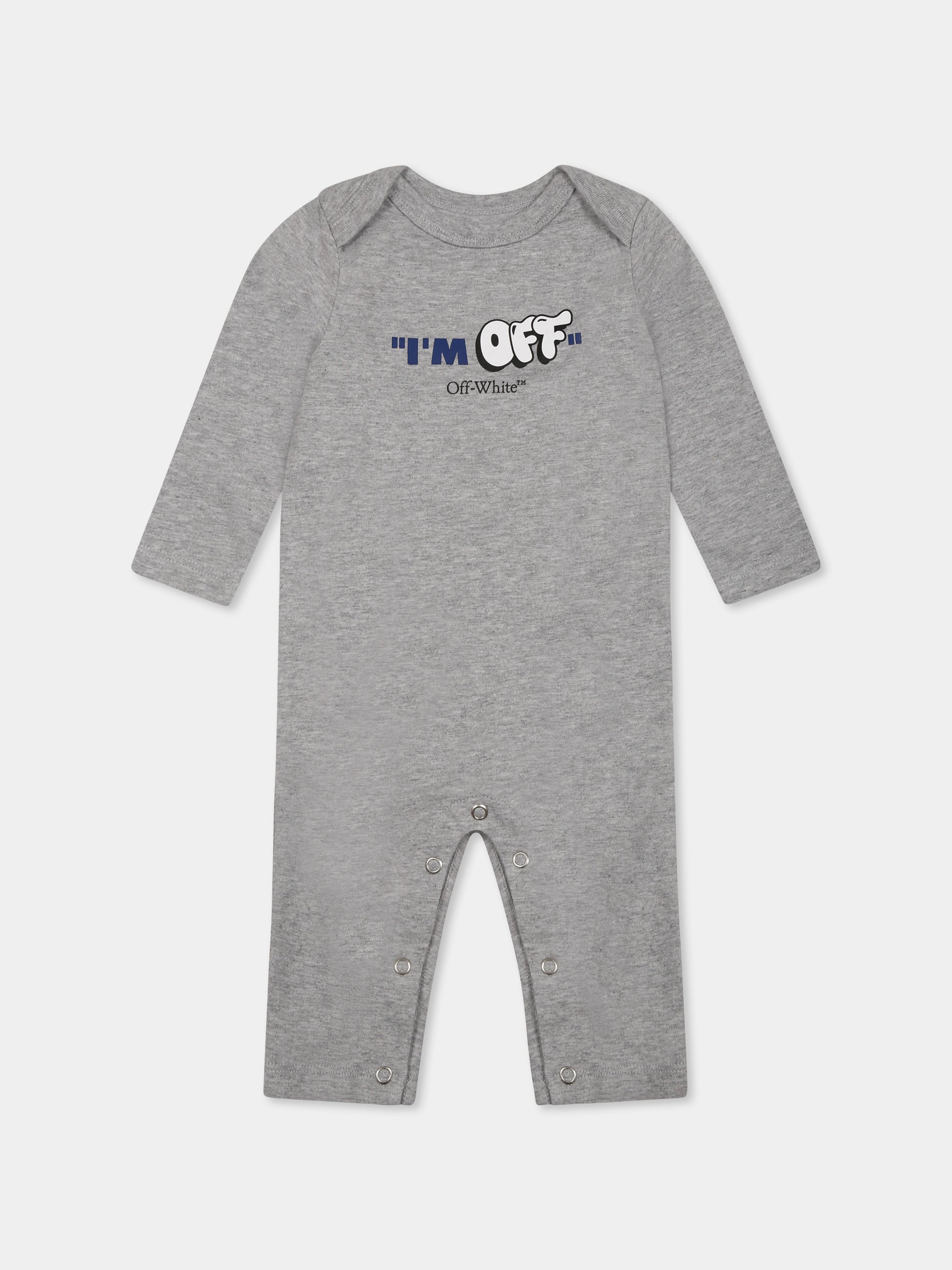 Set tutina grigia per neonato con logo,Off White,OB2X001S25JER0010810